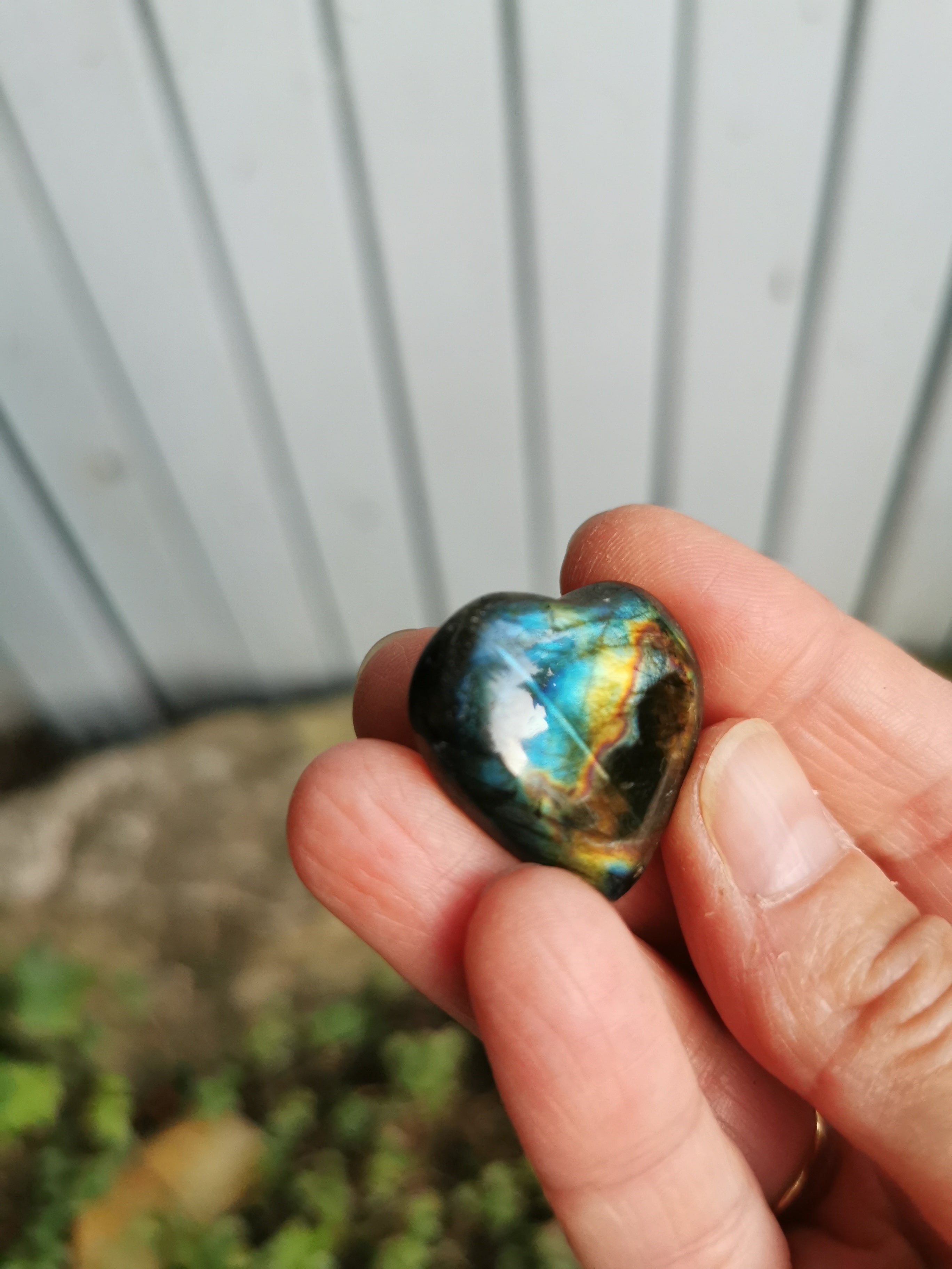 Labradorite Heart  - 2.8cm (width)