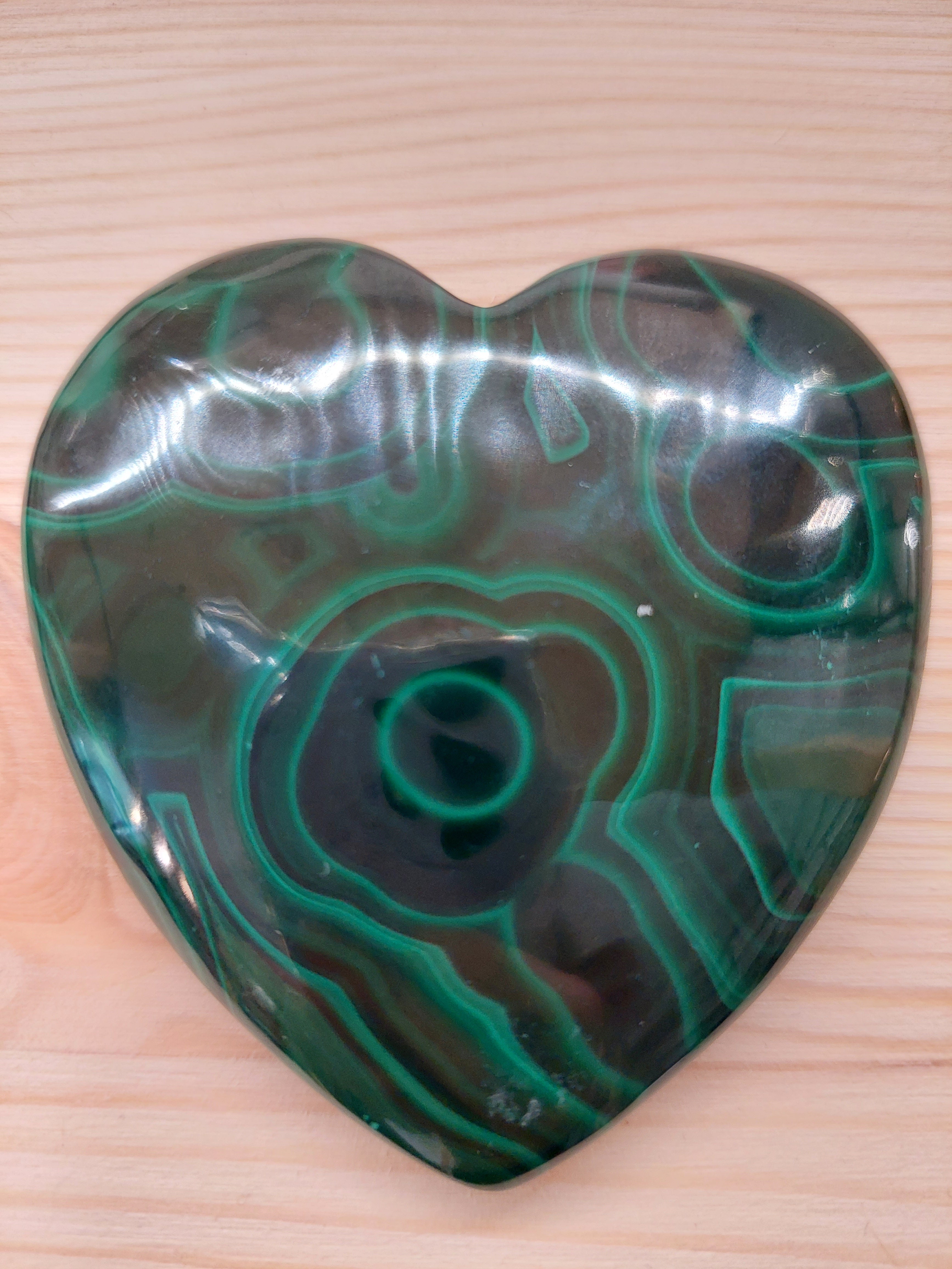 Malachite Heart - 6.75cm (width)