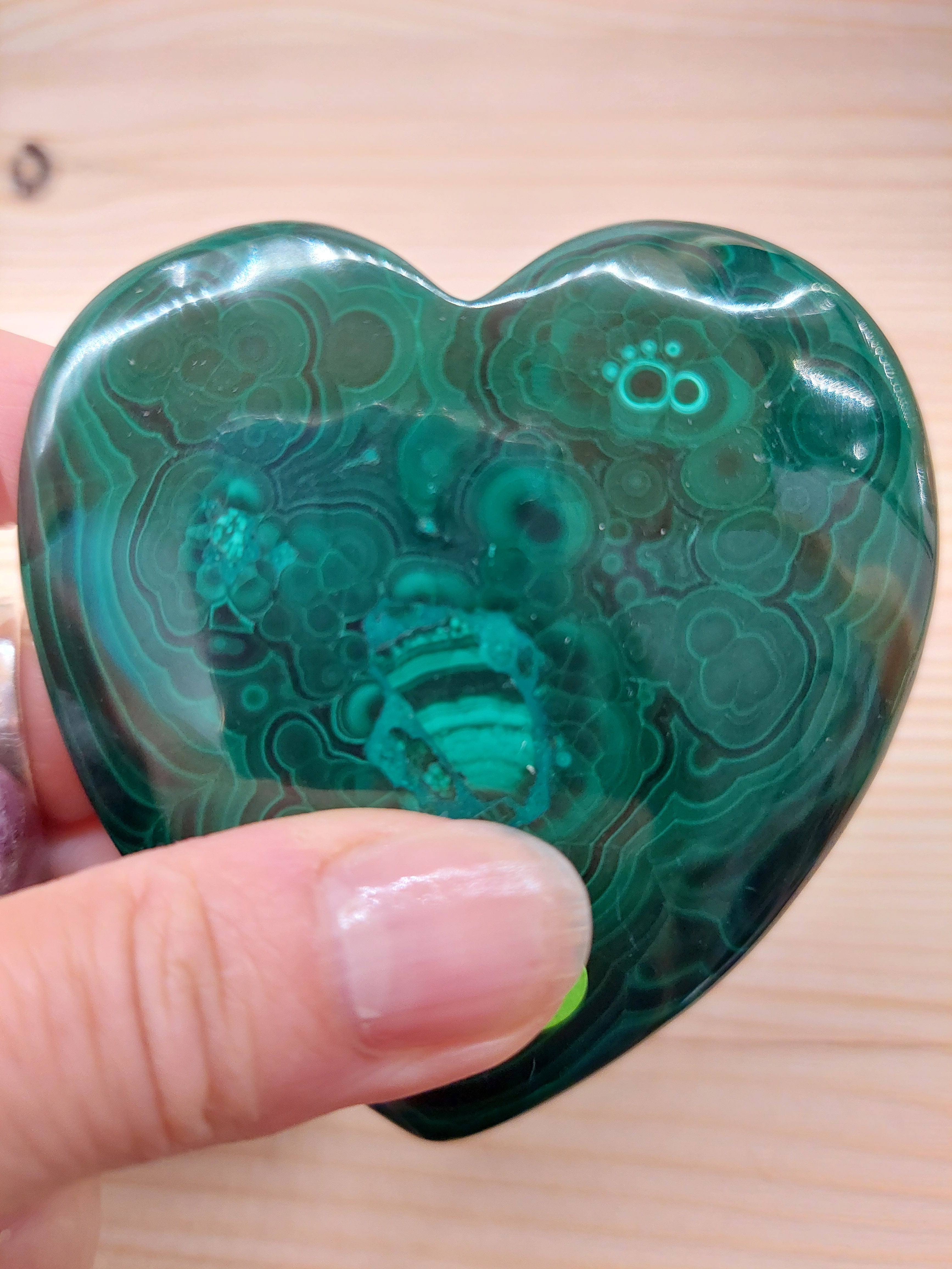 Malachite Heart - 6.75cm (width)