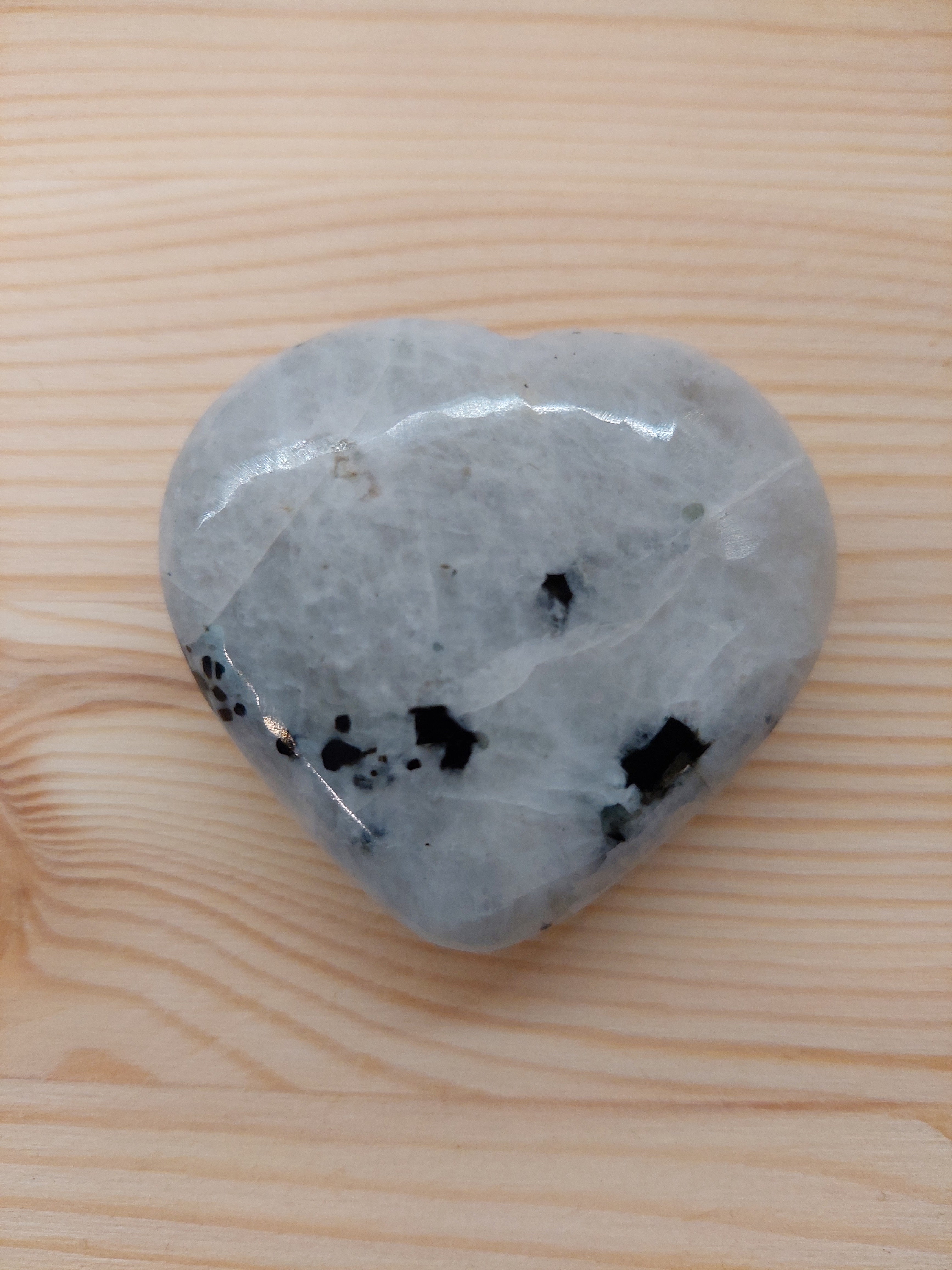 Rainbow Moonstone Heart - 5.6cm (width)