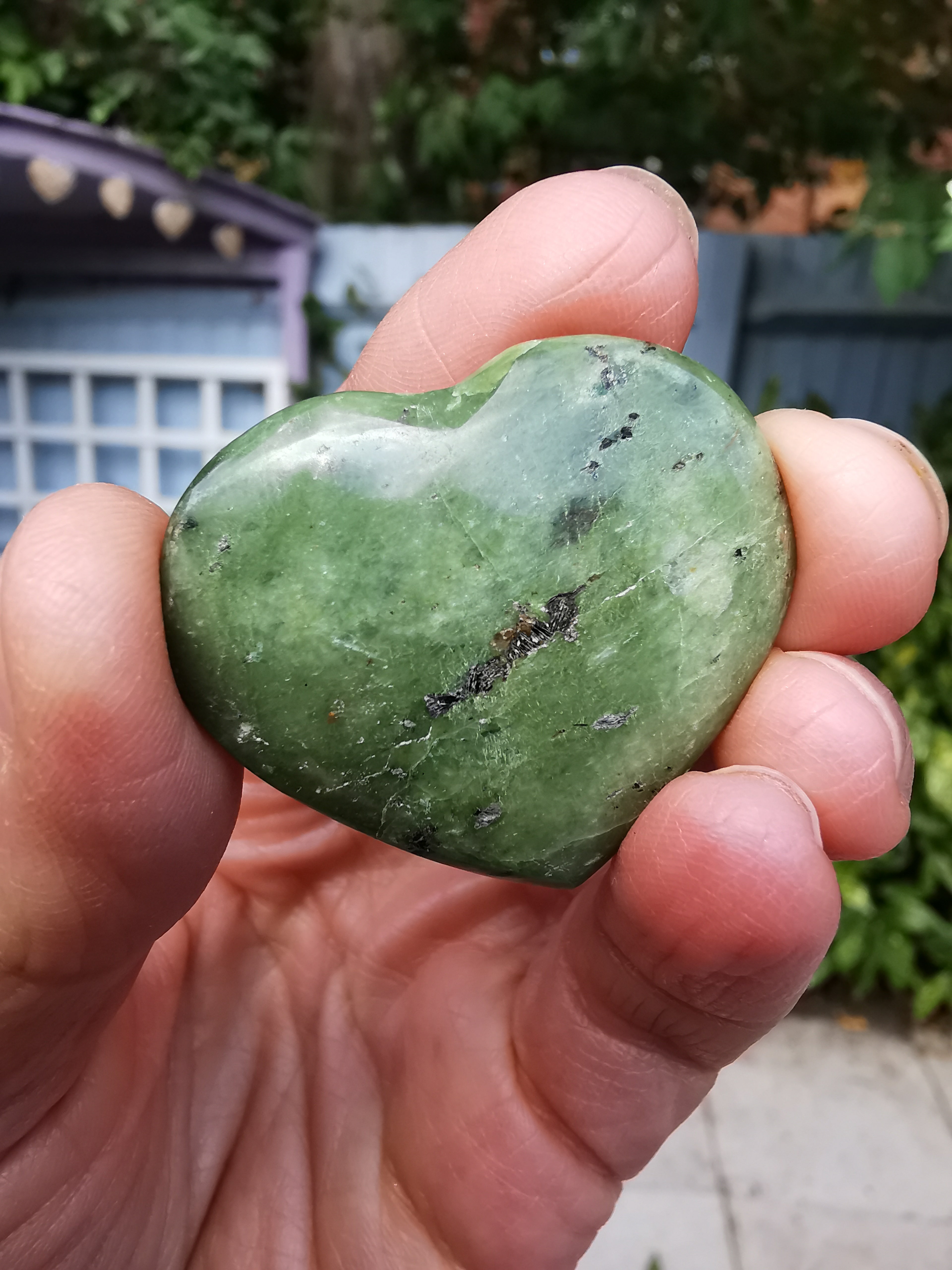 Green Opal Heart - 3.8cm (width)