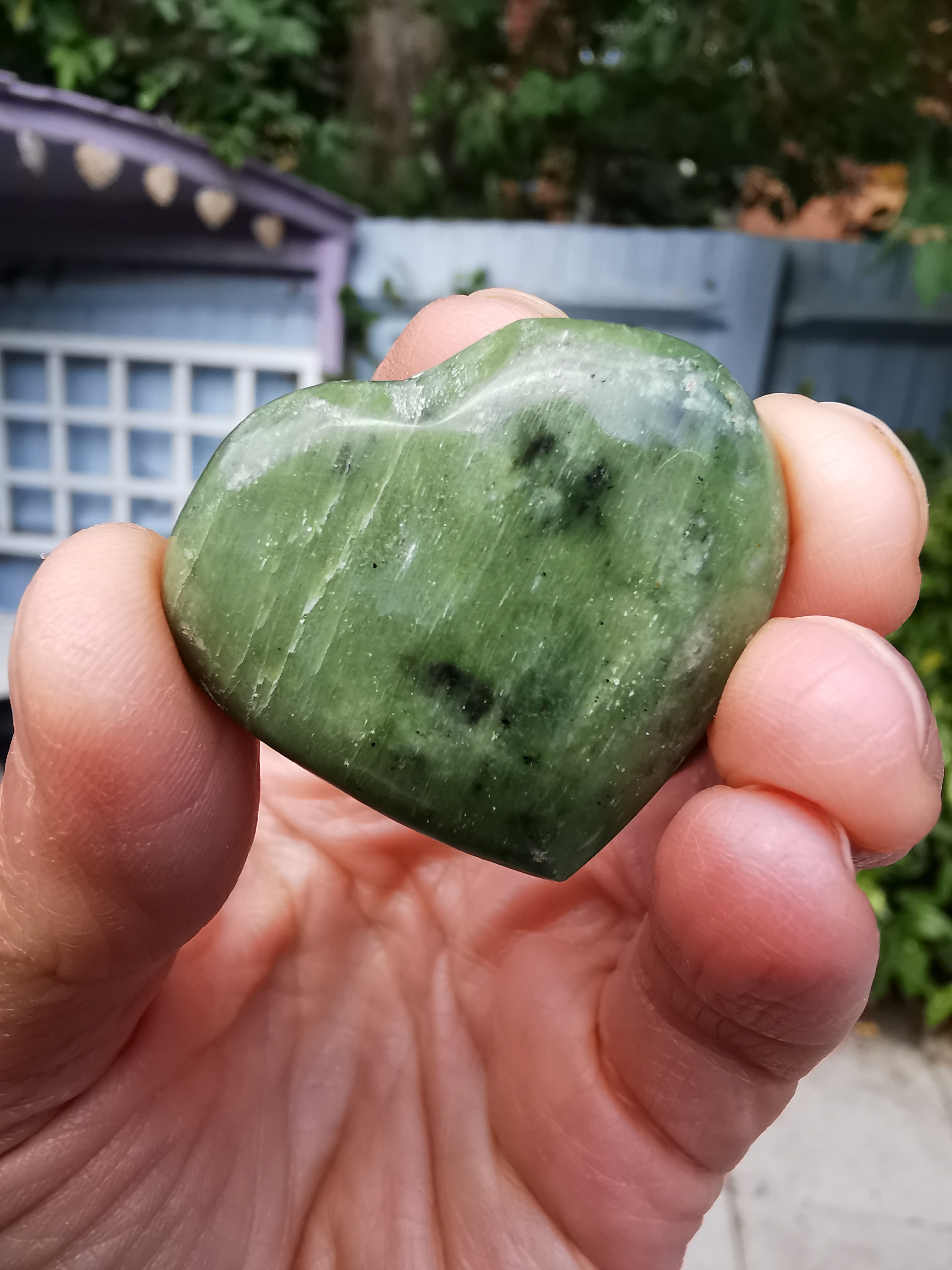 Green Opal Heart - 3.8cm (width)