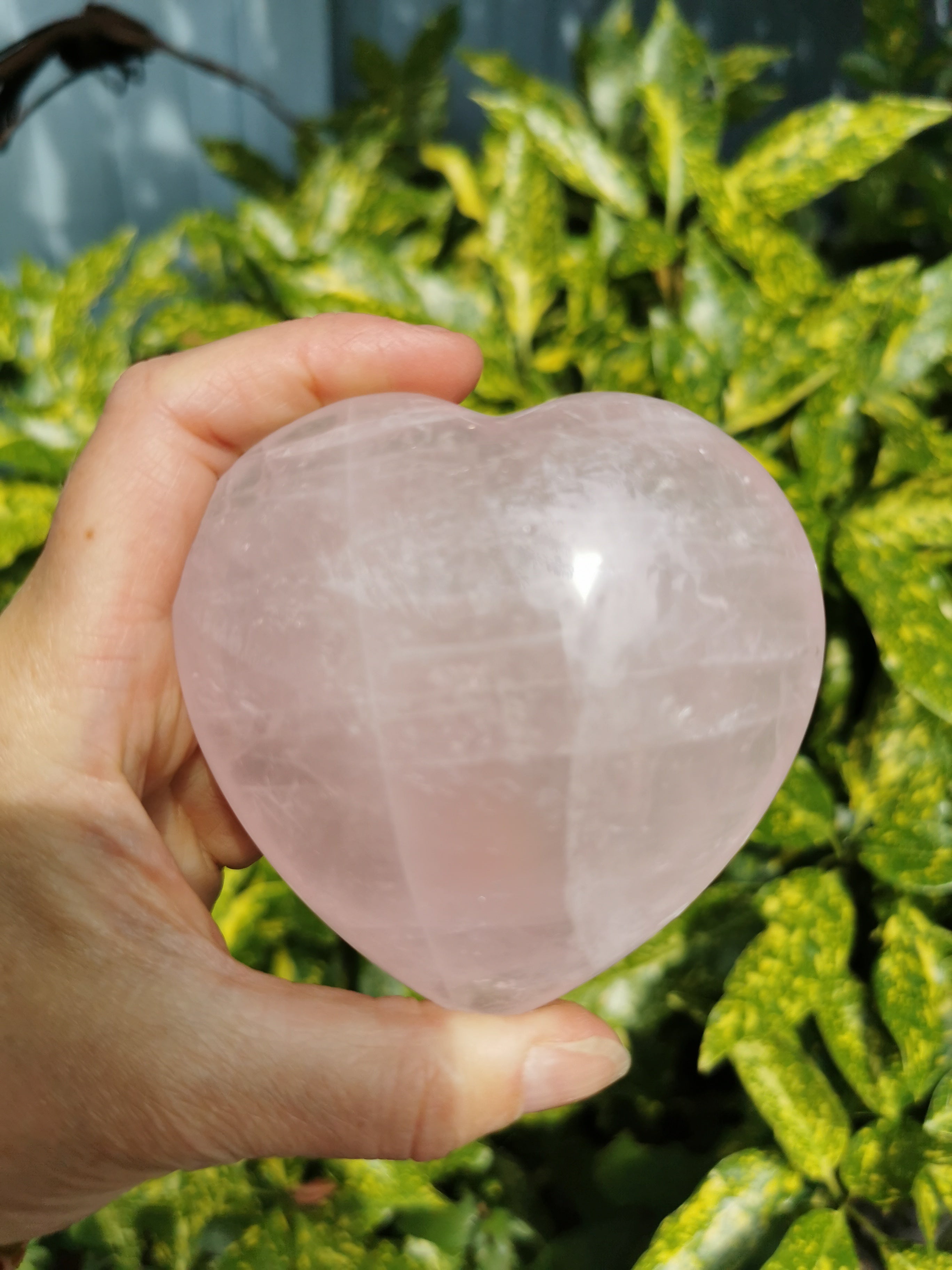 Rose Quartz Heart - 8.1cm (width)