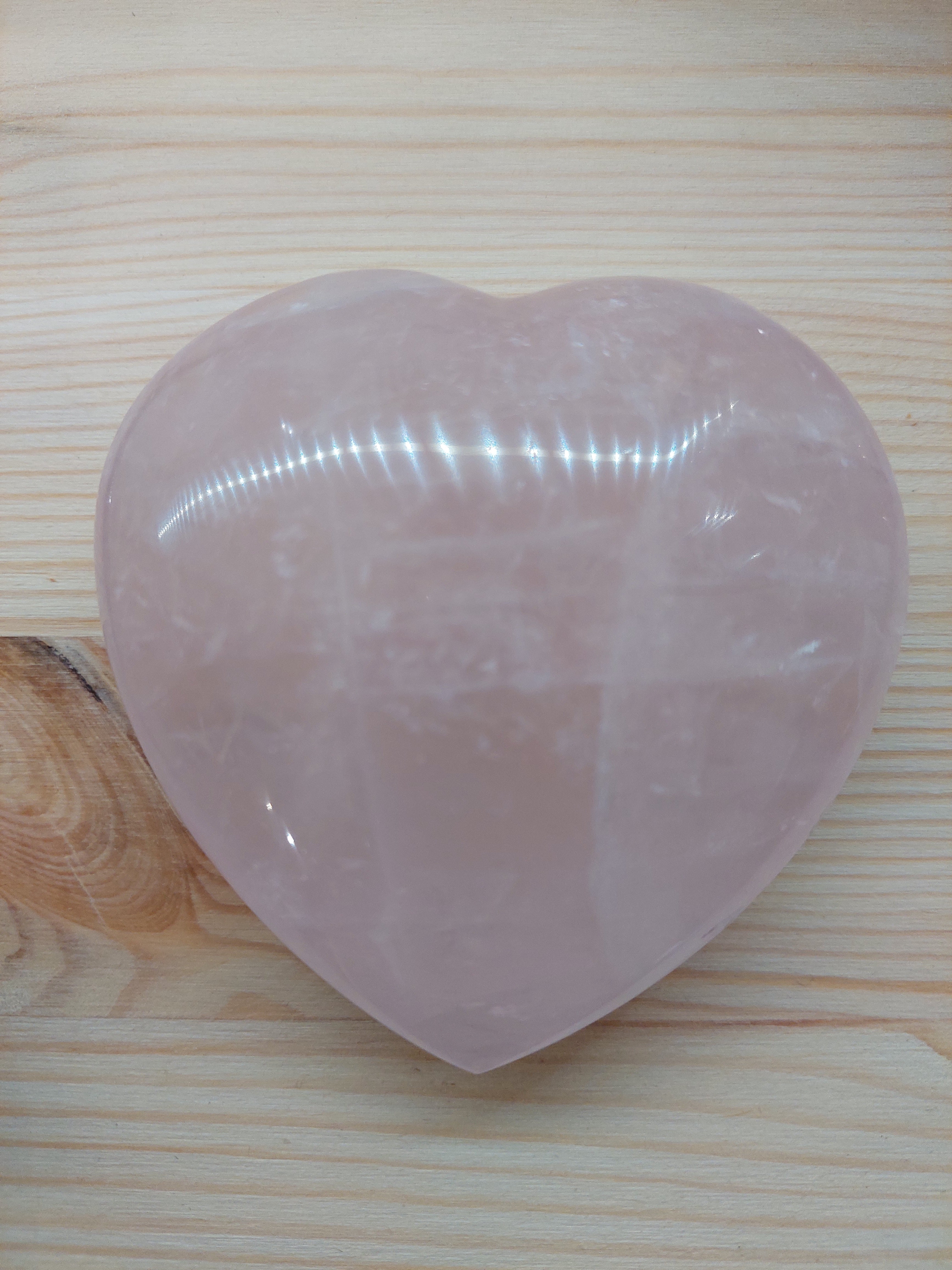 Rose Quartz Heart - 8.1cm (width)