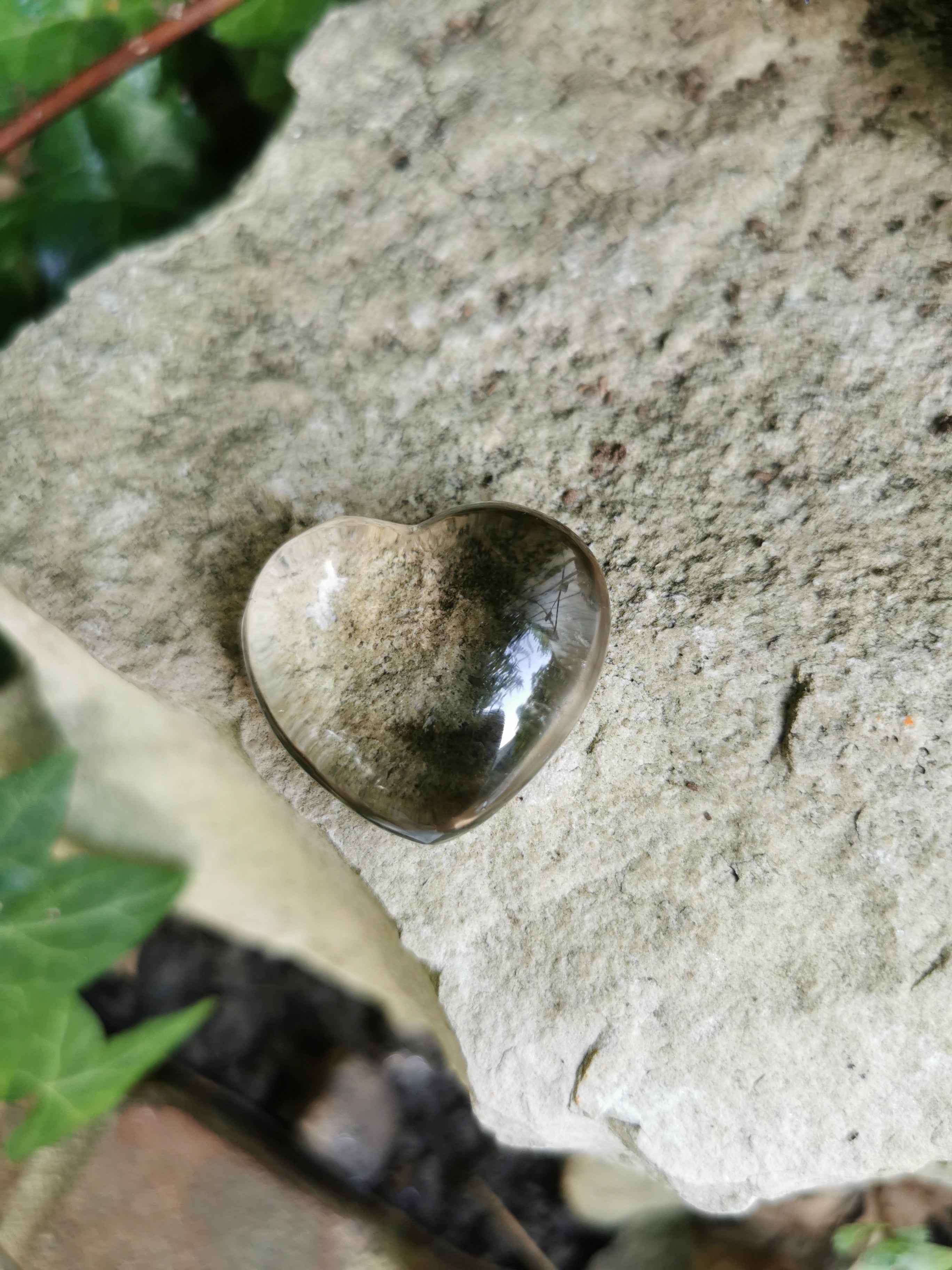 Smoky Quartz Heart - 3.25cm (width)