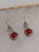 Round Carnelian stone set in Sterling Silver  fancy rope style setting in teardrop shape