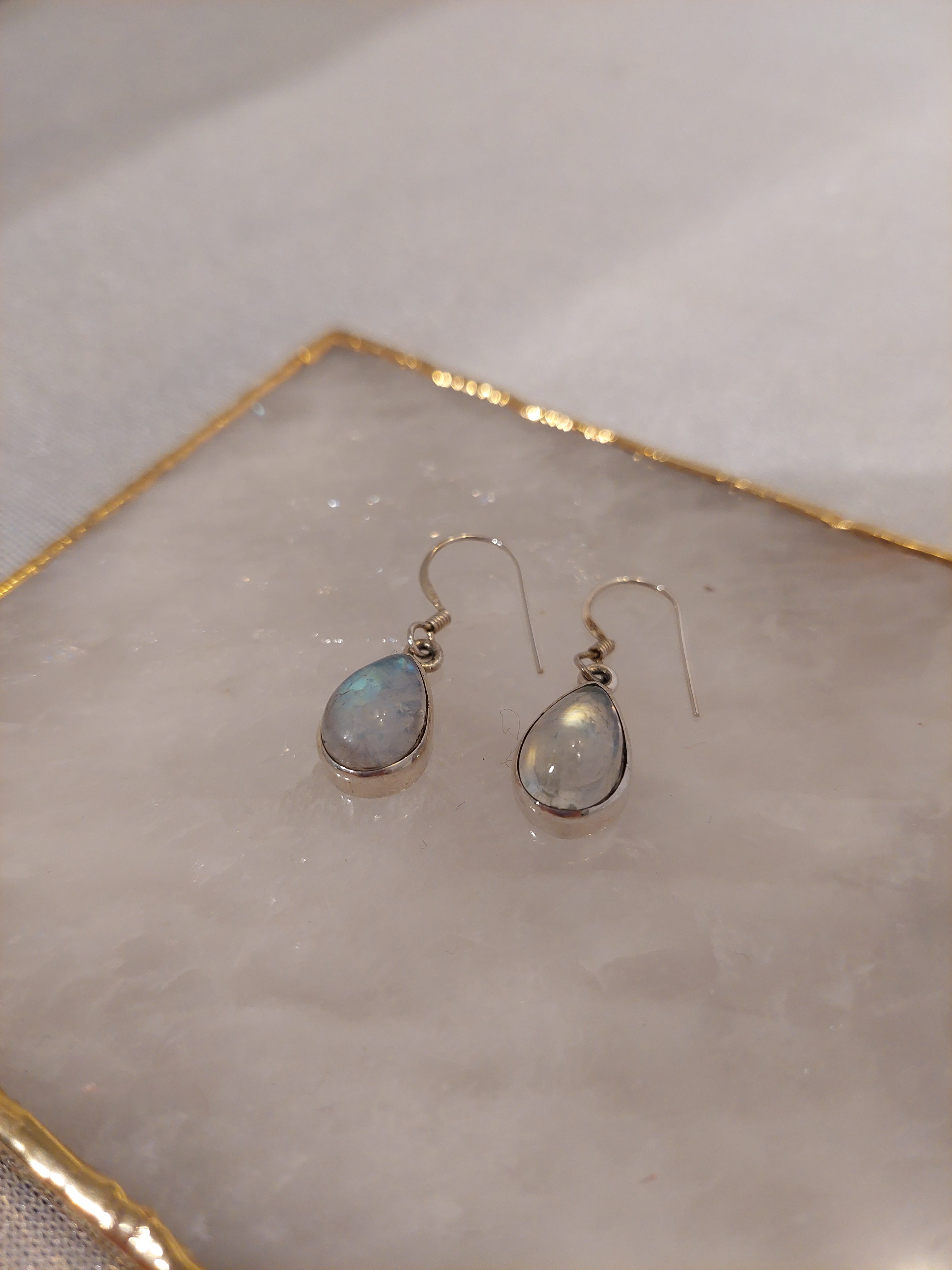 Labradorite Teardrop Drop Earrings