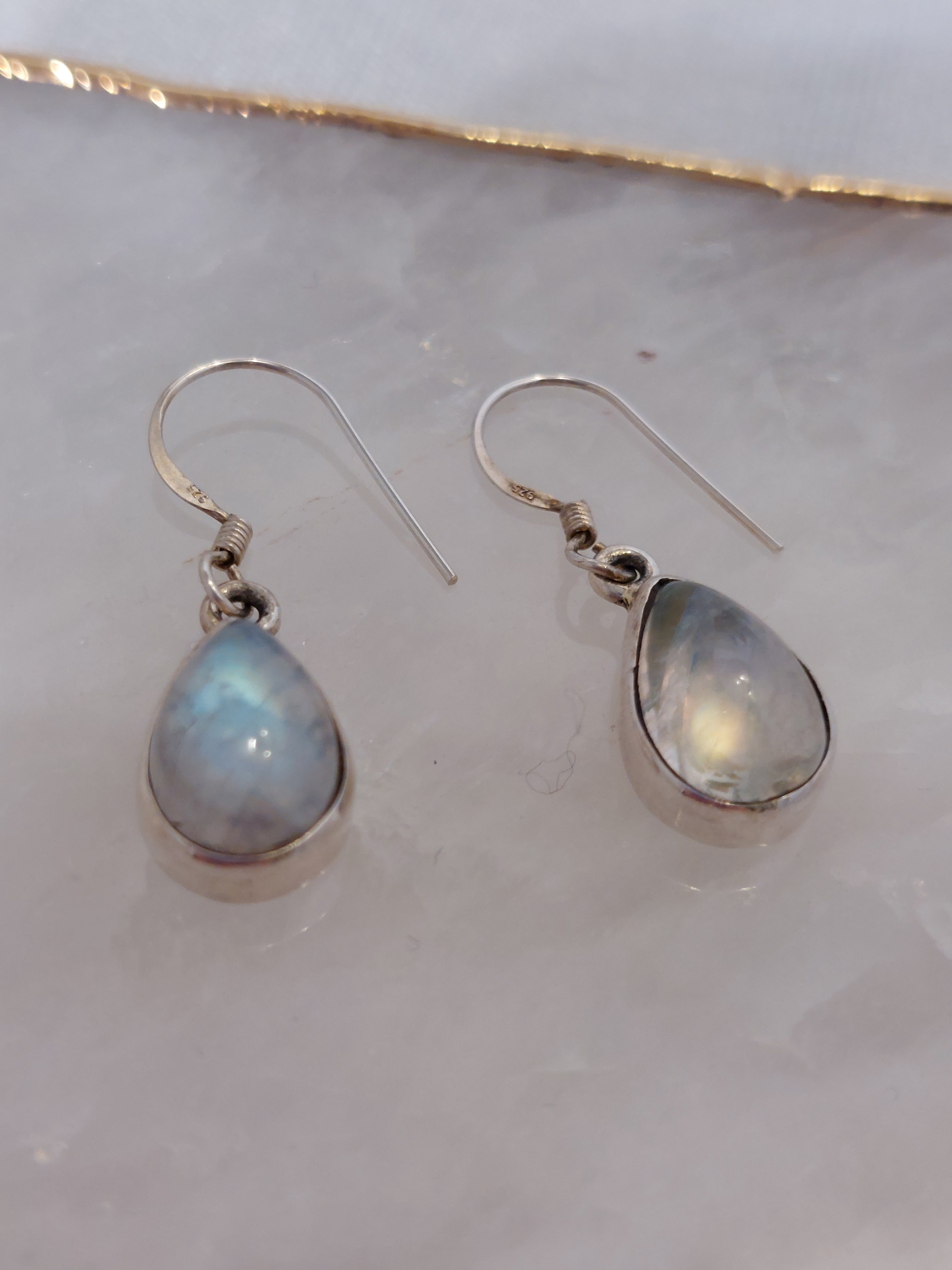 Labradorite Teardrop Drop Earrings
