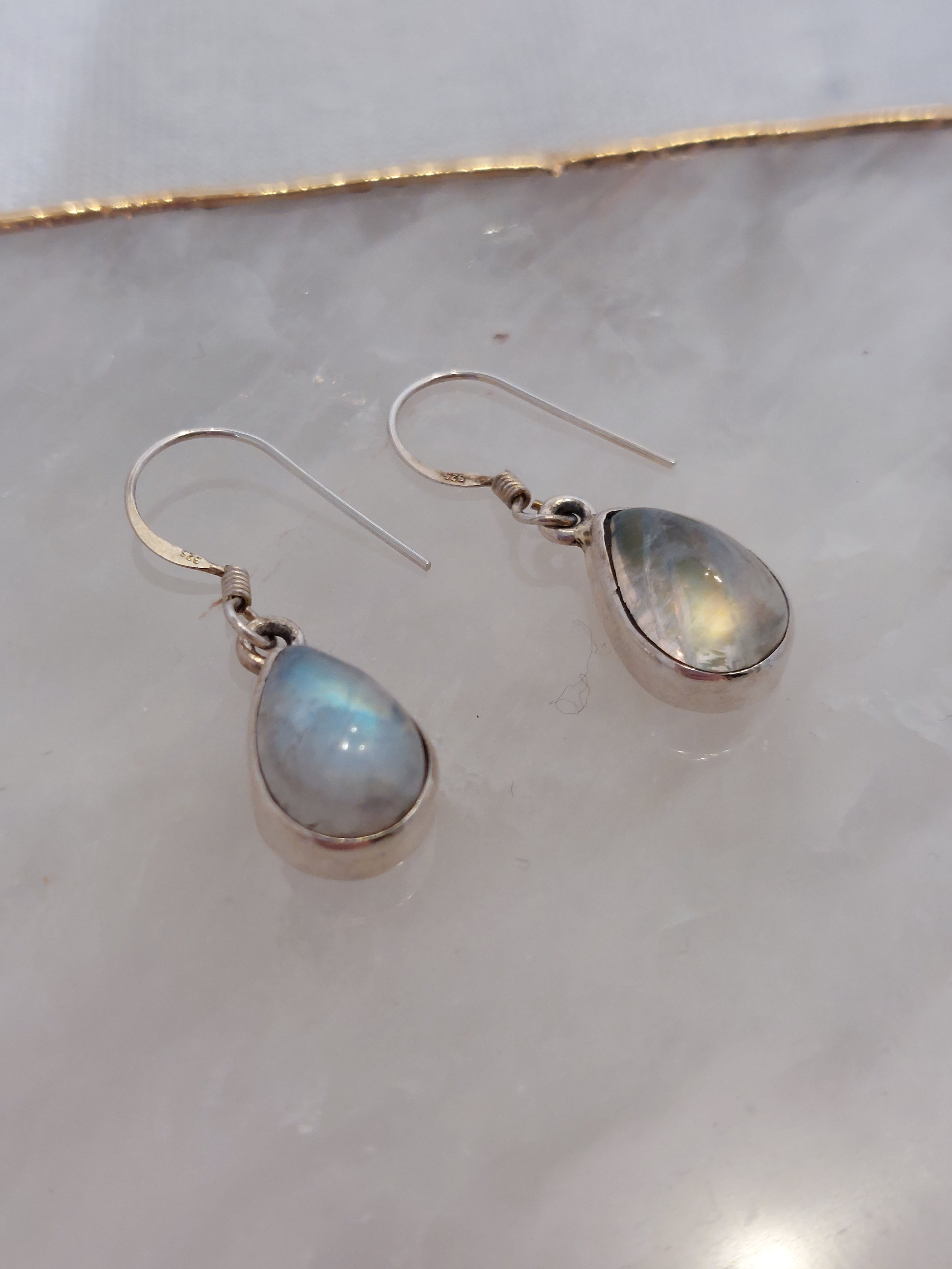 Labradorite Teardrop Drop Earrings