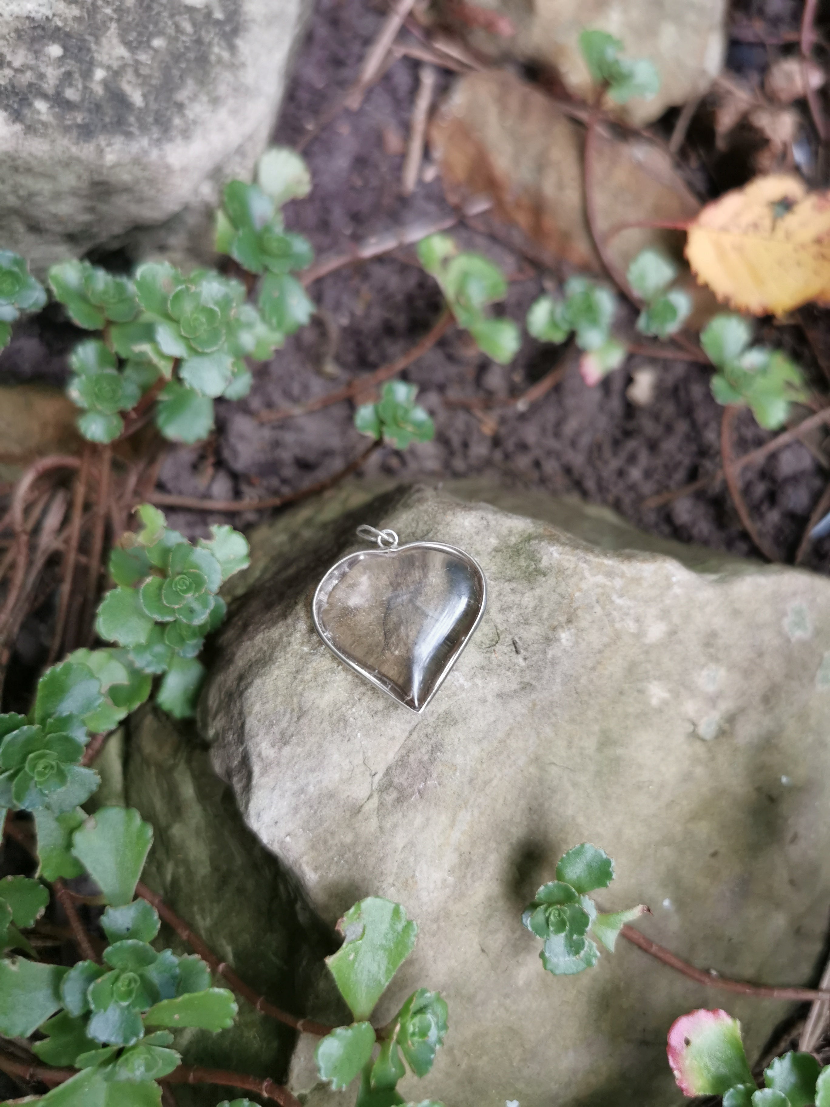 Smoky Quartz Heart Pendant set in Sterling Silver