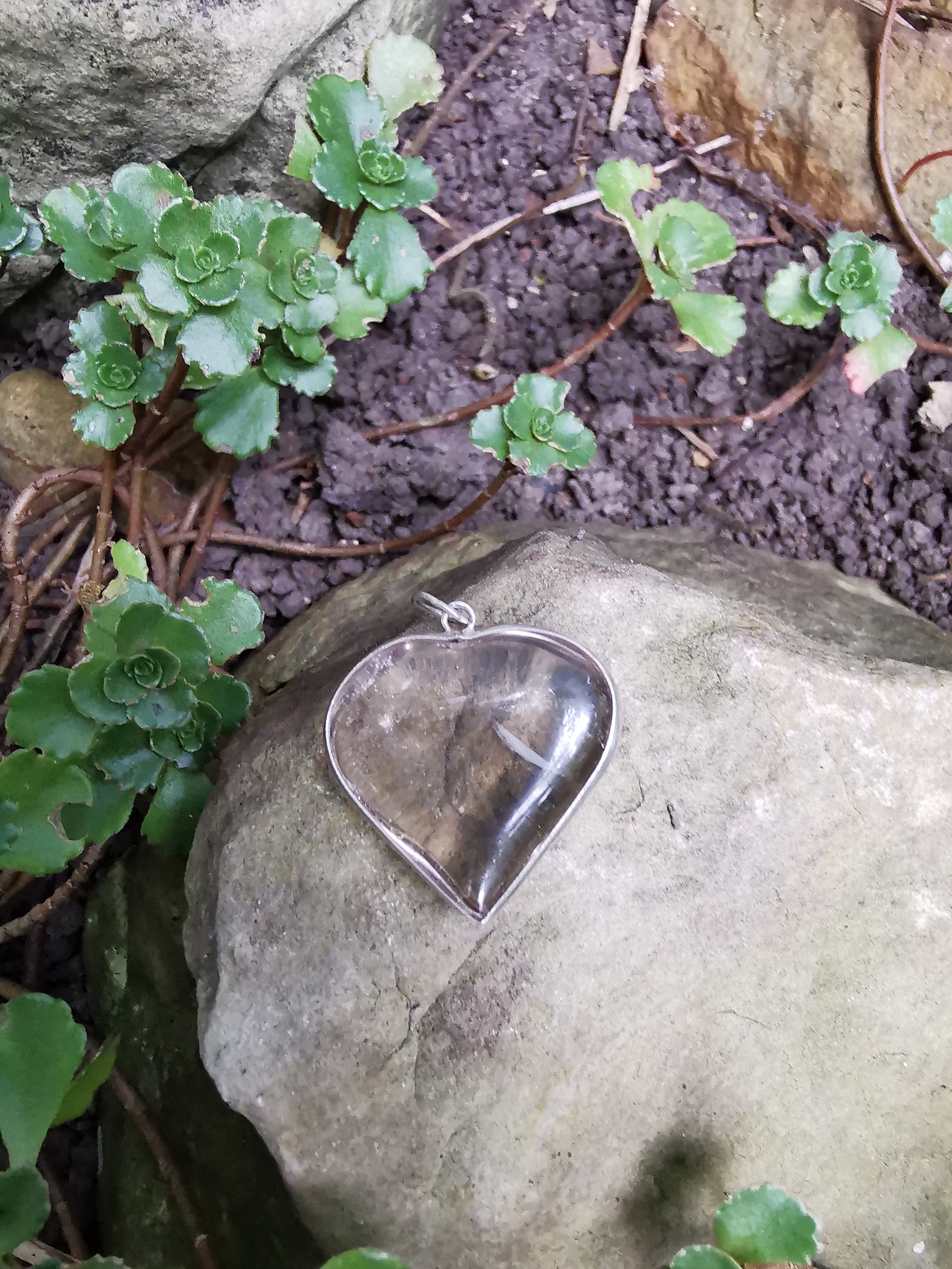 Smoky Quartz Heart Pendant set in Sterling Silver