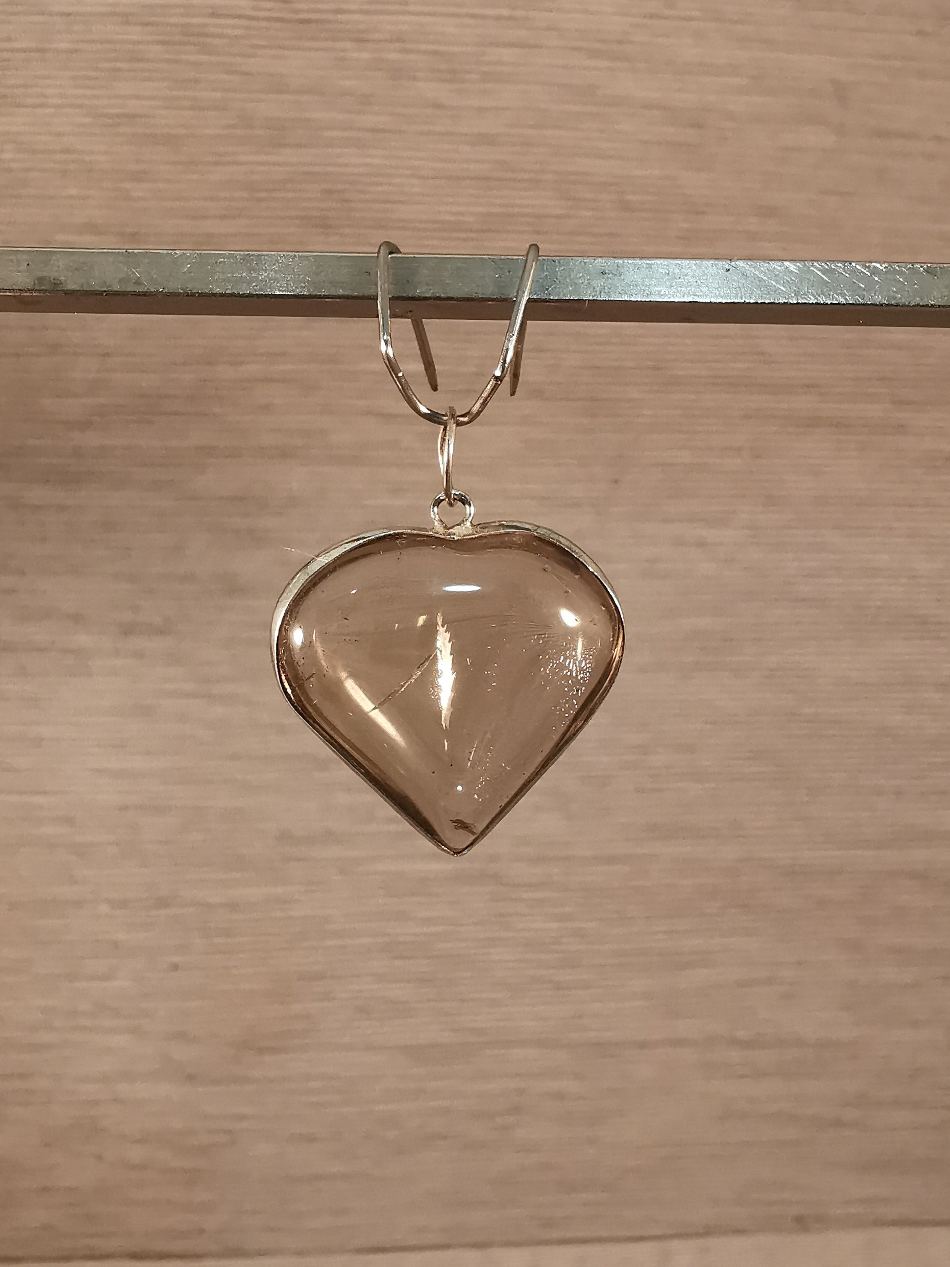 Smoky Quartz Heart Pendant set in Sterling Silver