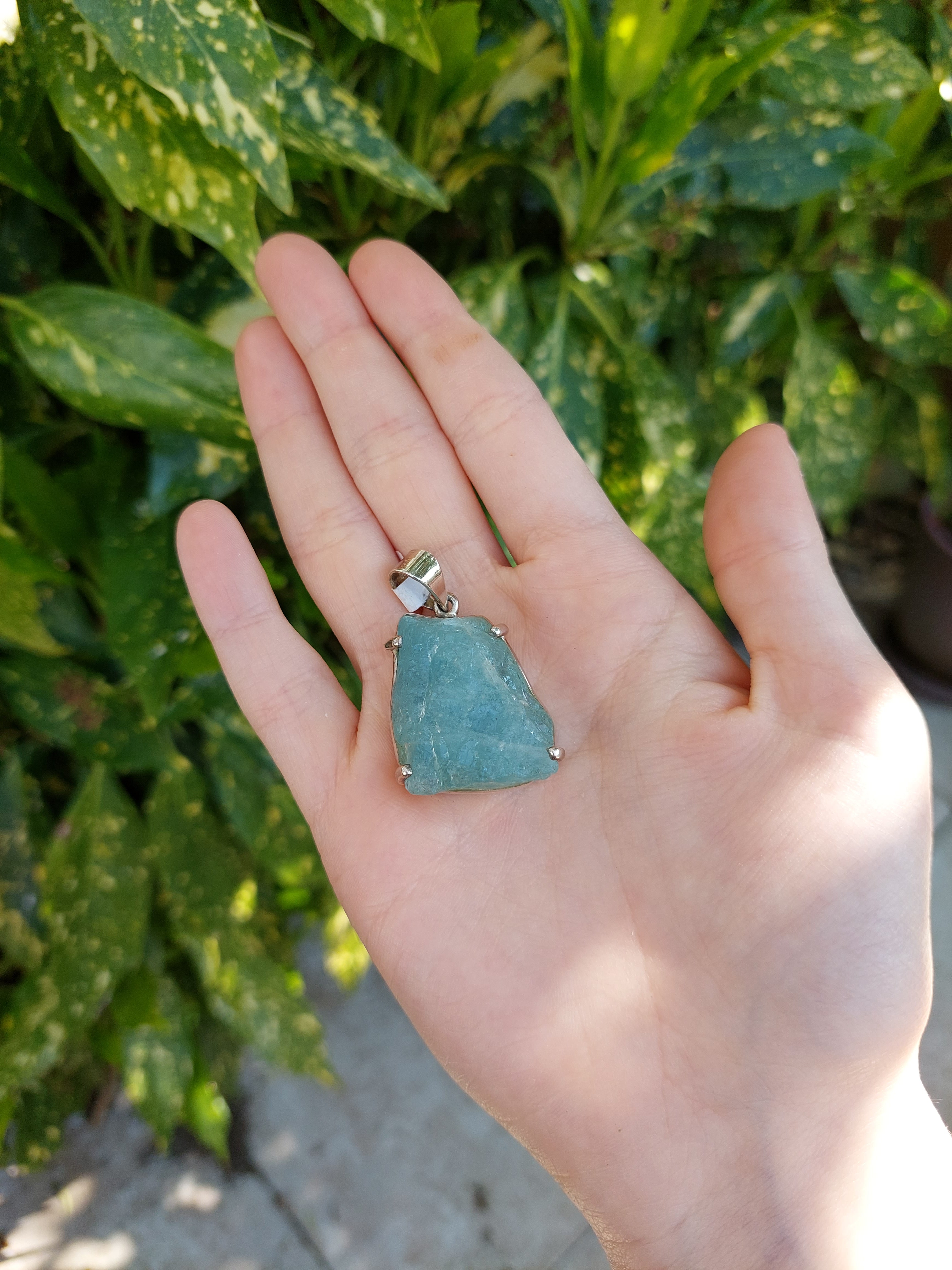 Aquamarine Natural Unpolished Pendant