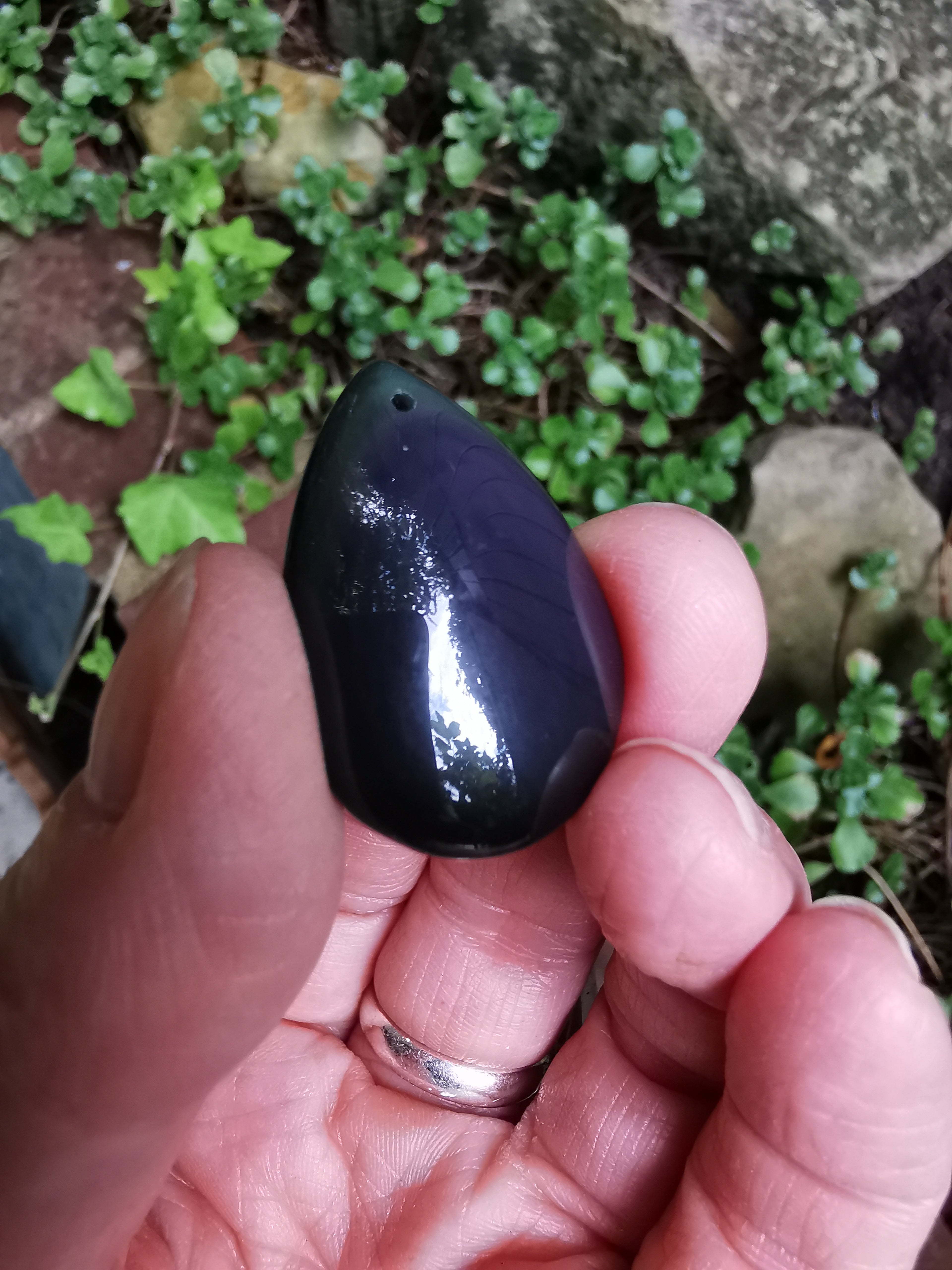 Rainbow Obsidian Teardrop - with drilled hole
