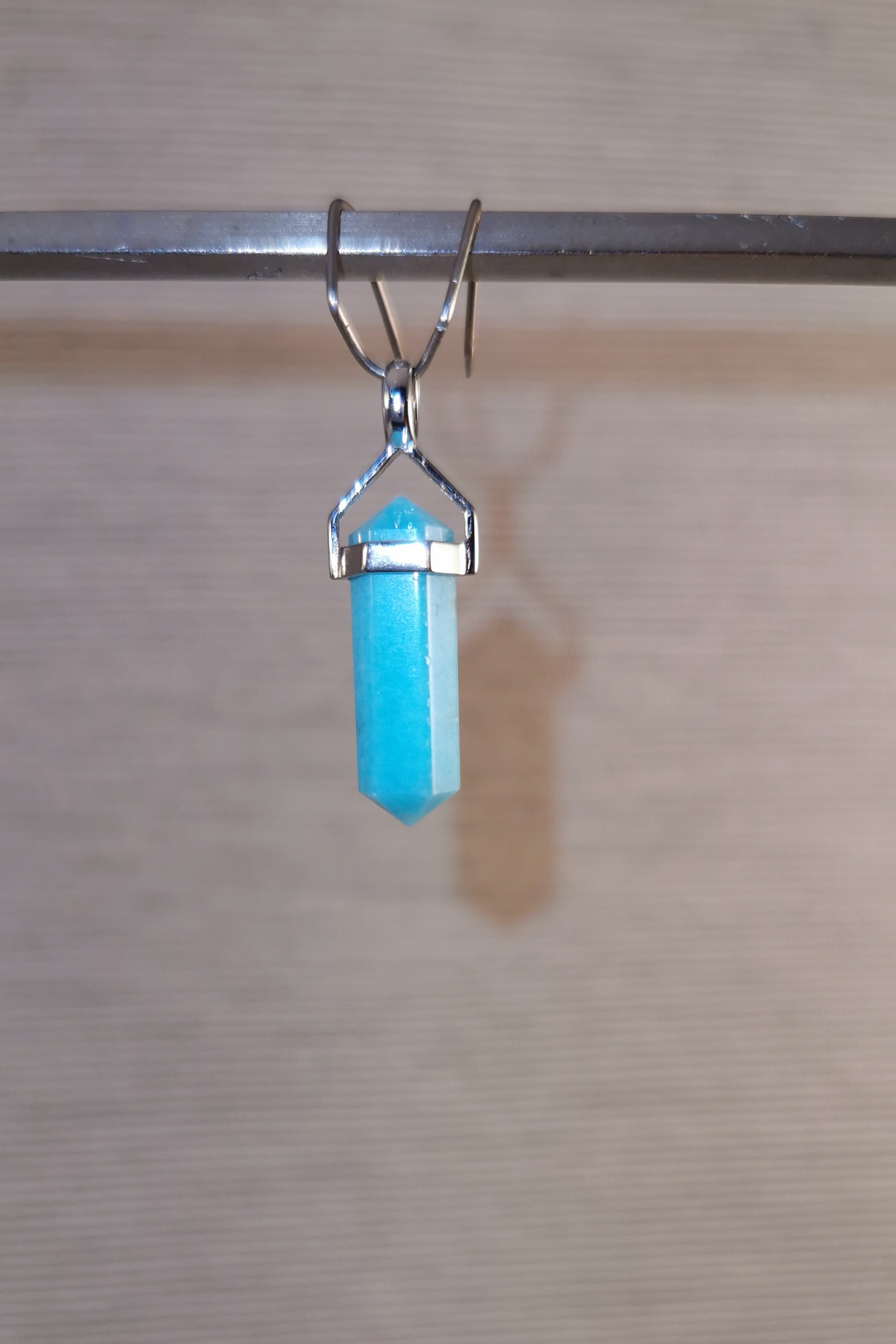 Amazonite Double Terminated Point Pendant - 2cm - 925 Sterling Silver