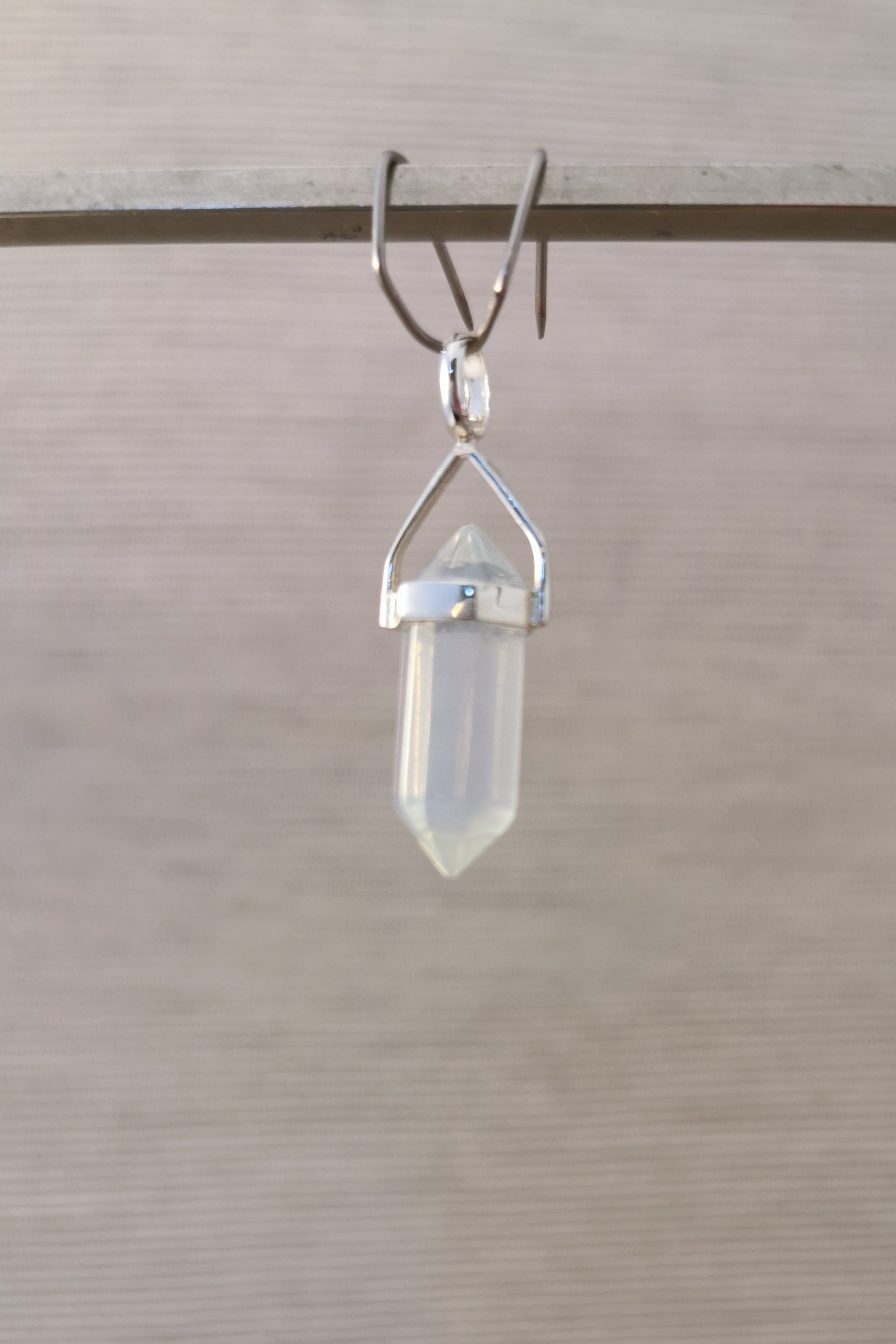 Opalite Double Terminated Point Pendant - 2cm  - 925 Sterling Silver