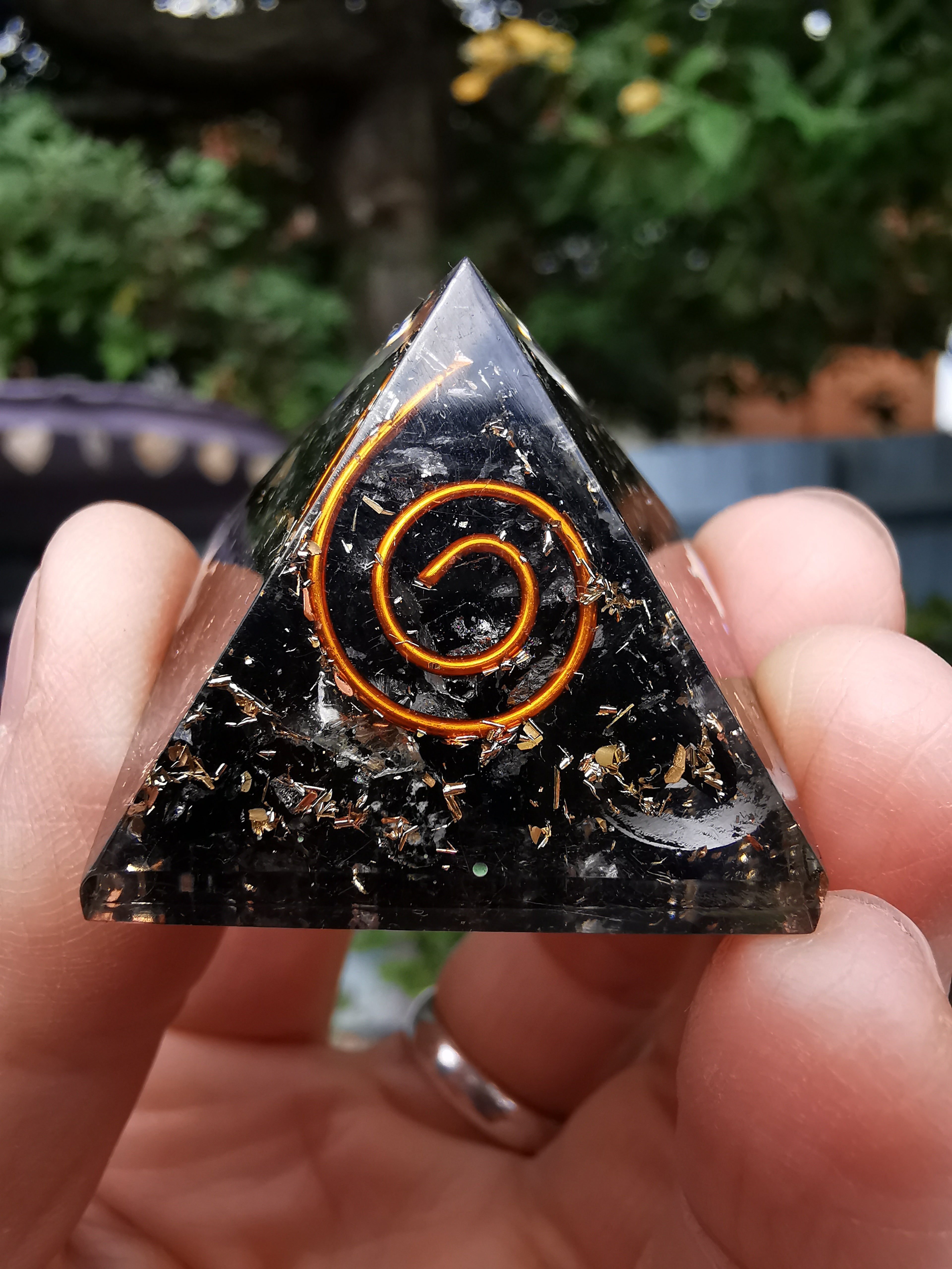Orgonite Pyramid with Black Tourmaline - 3cm