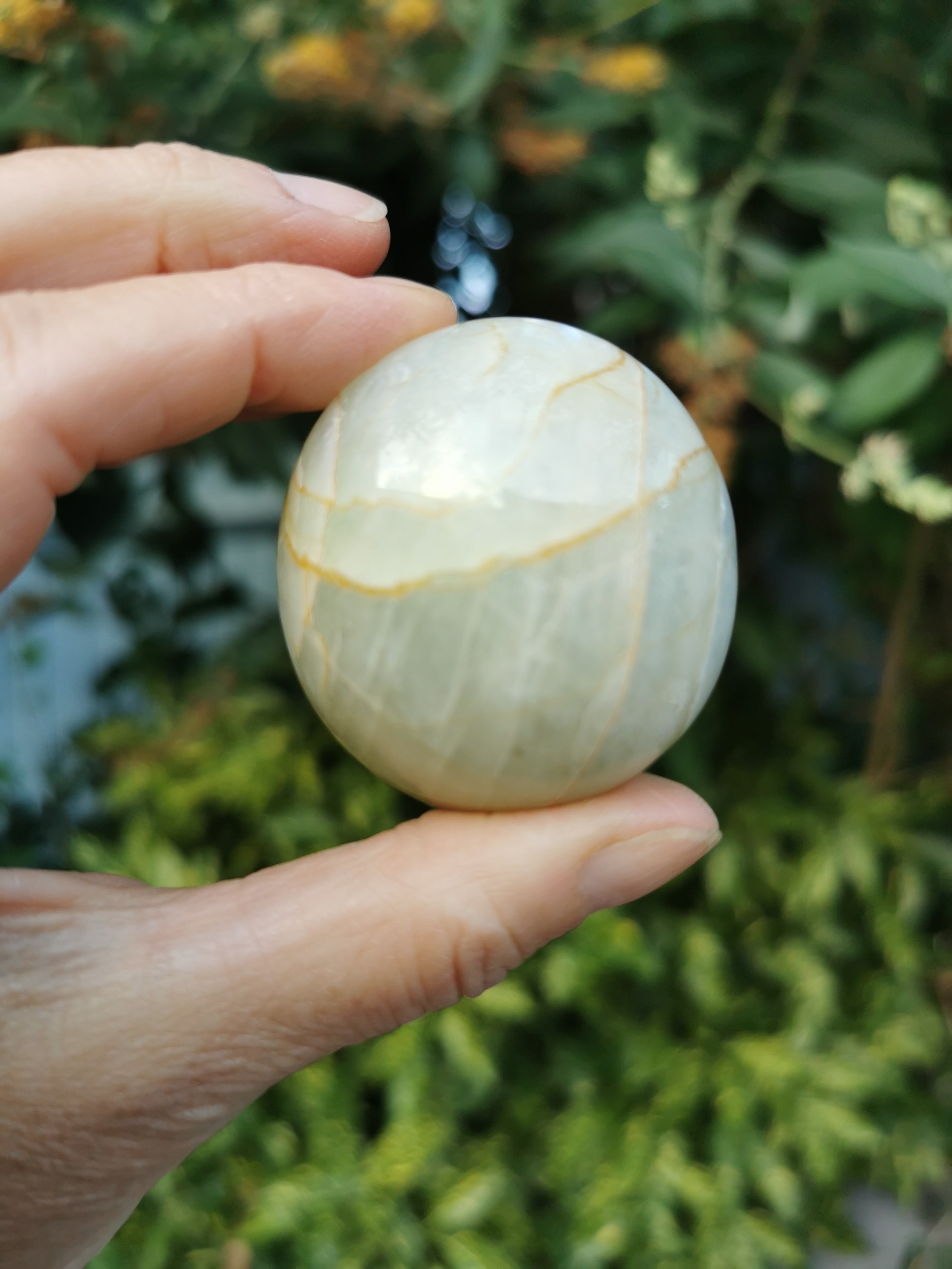 Garnierite - 'Green Moonstone' Palm Stone