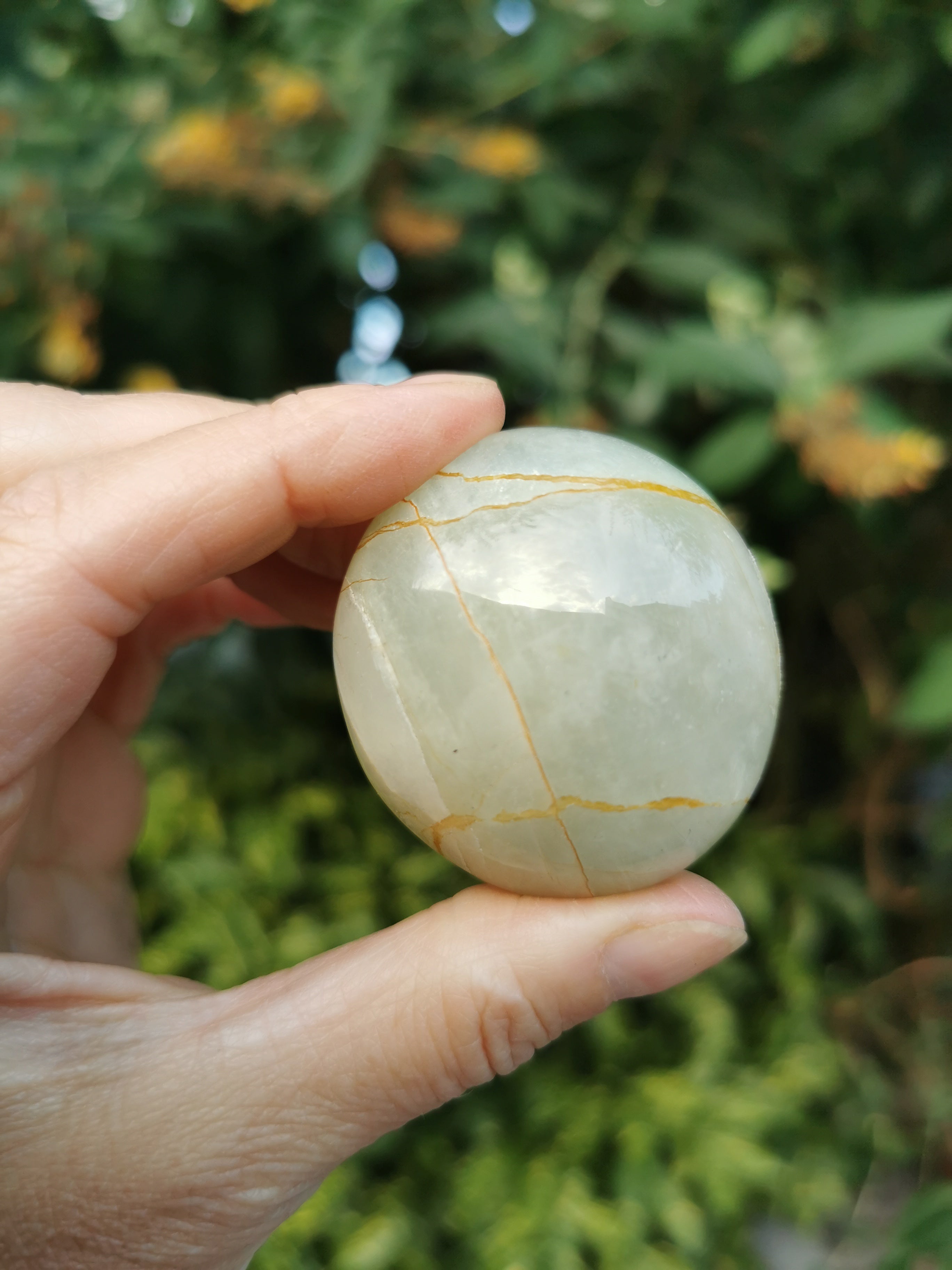 Garnierite - 'Green Moonstone' Palm Stone