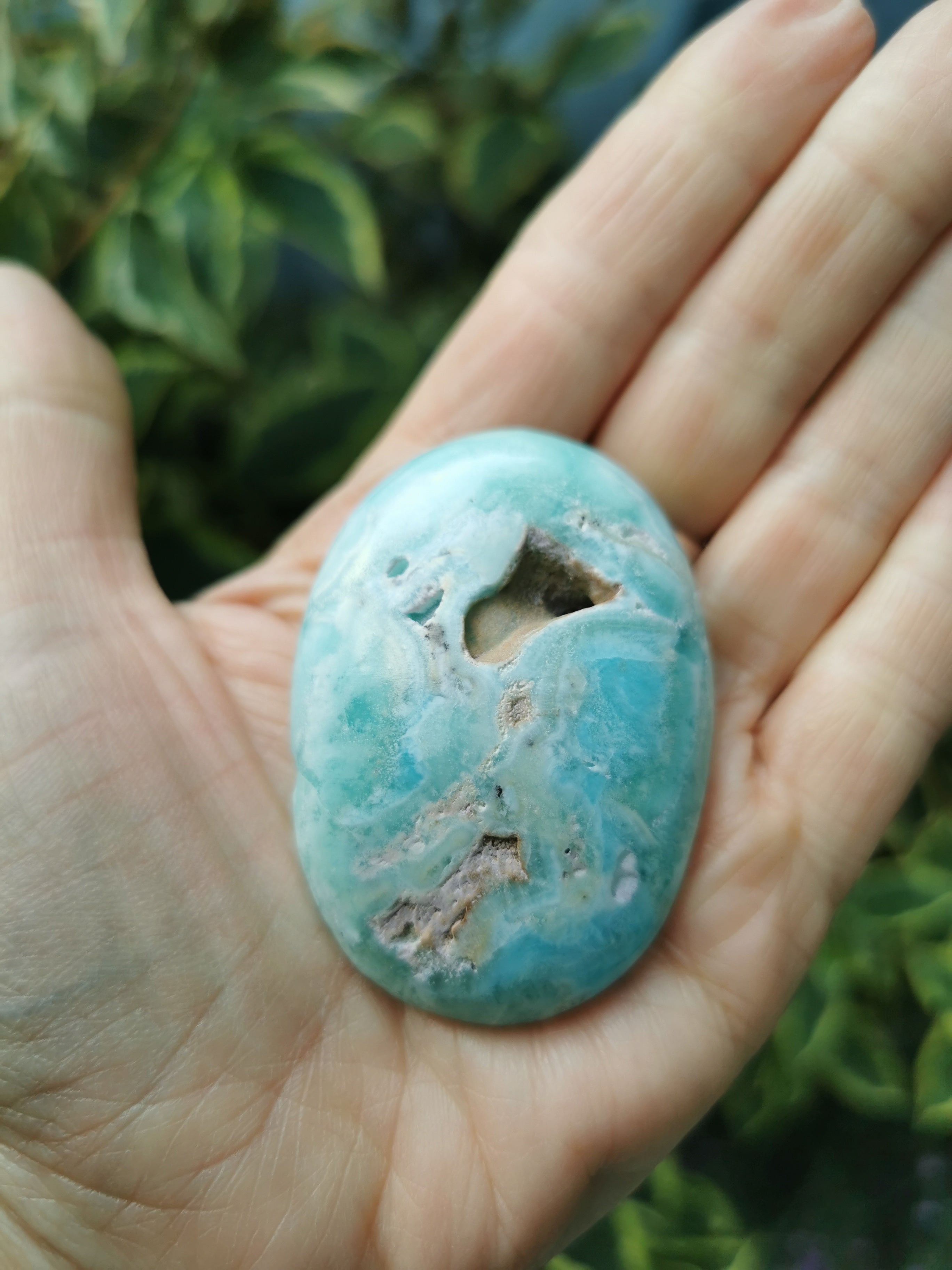 Hemimorphite Palm Stone