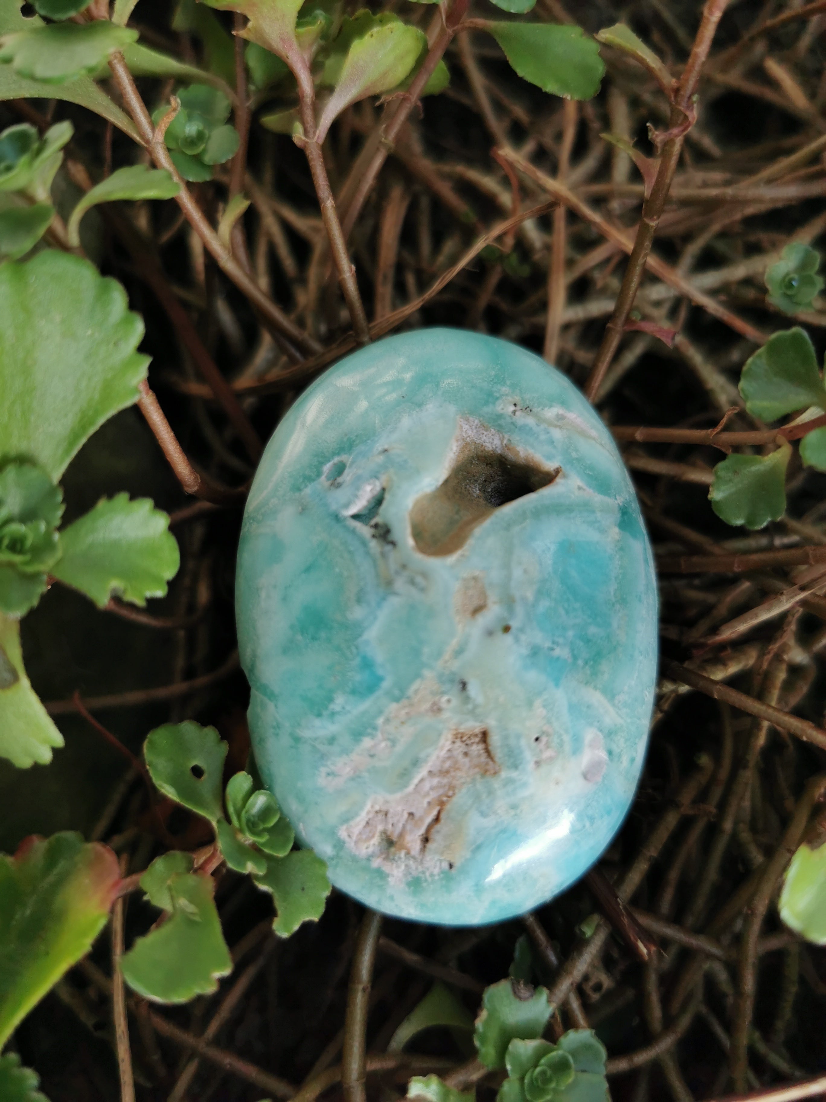 Hemimorphite Palm Stone