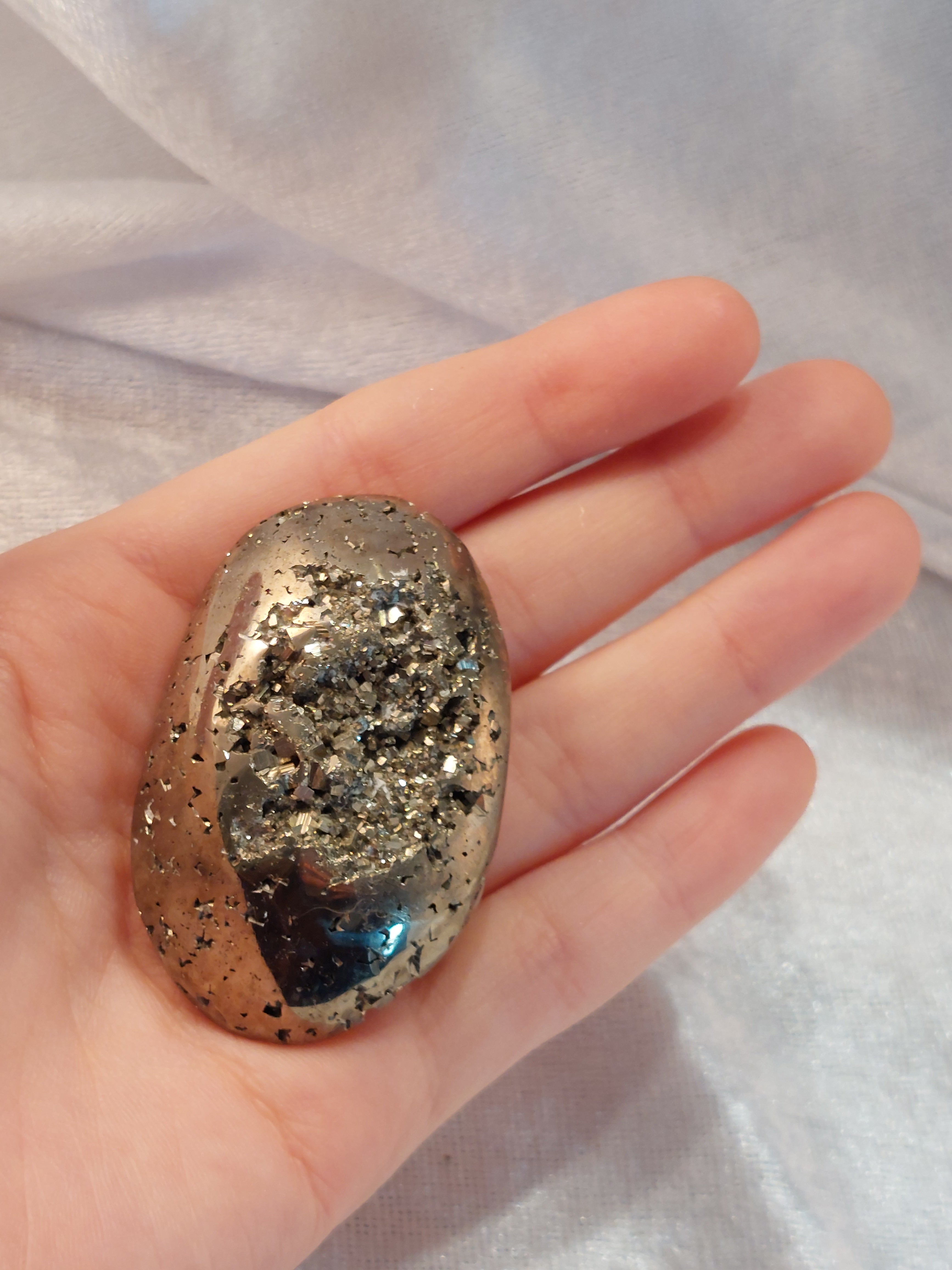 Pyrite Palm Stone