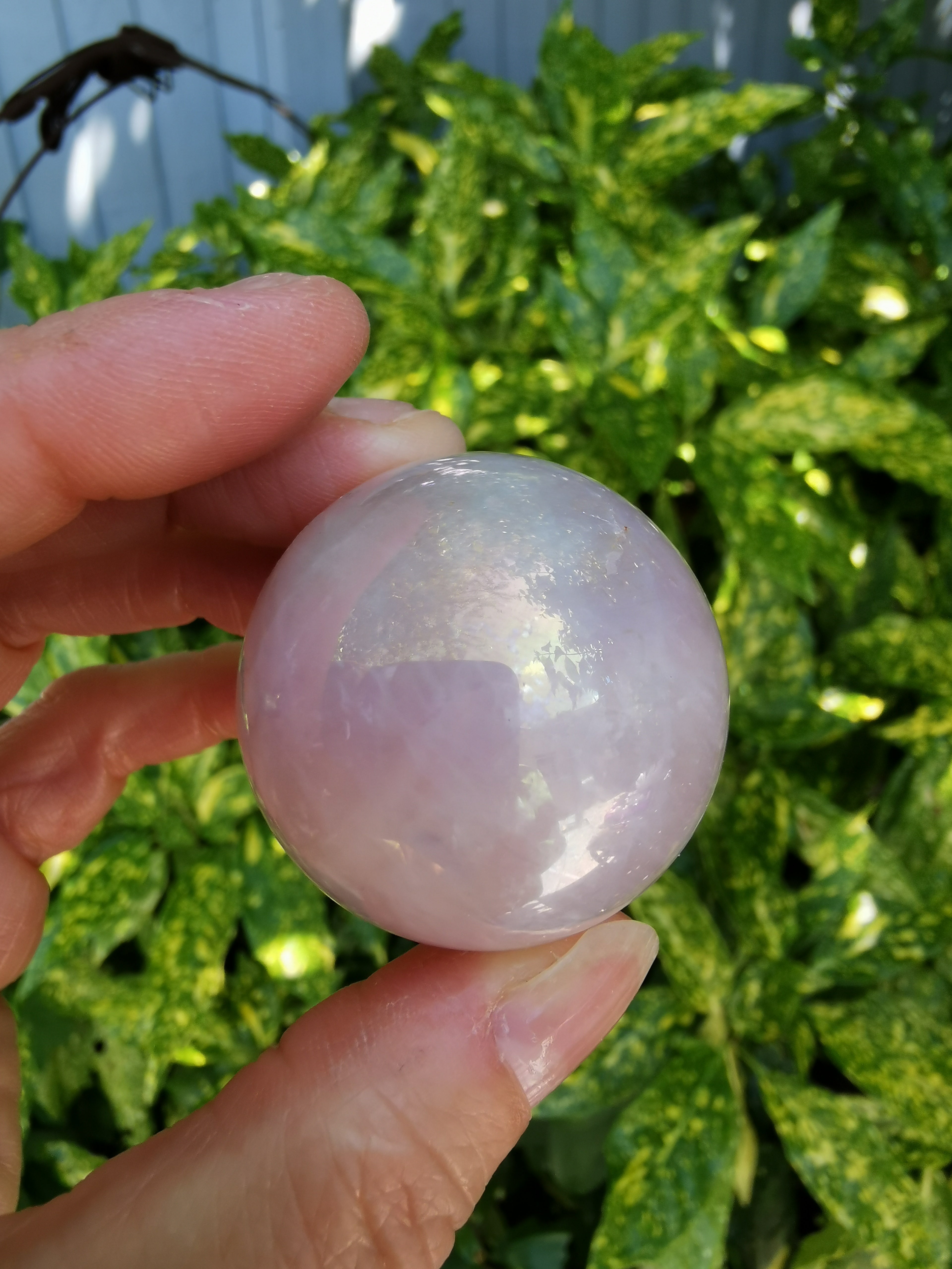 Rose Aura Quartz Sphere - 3.7cm (diameter)