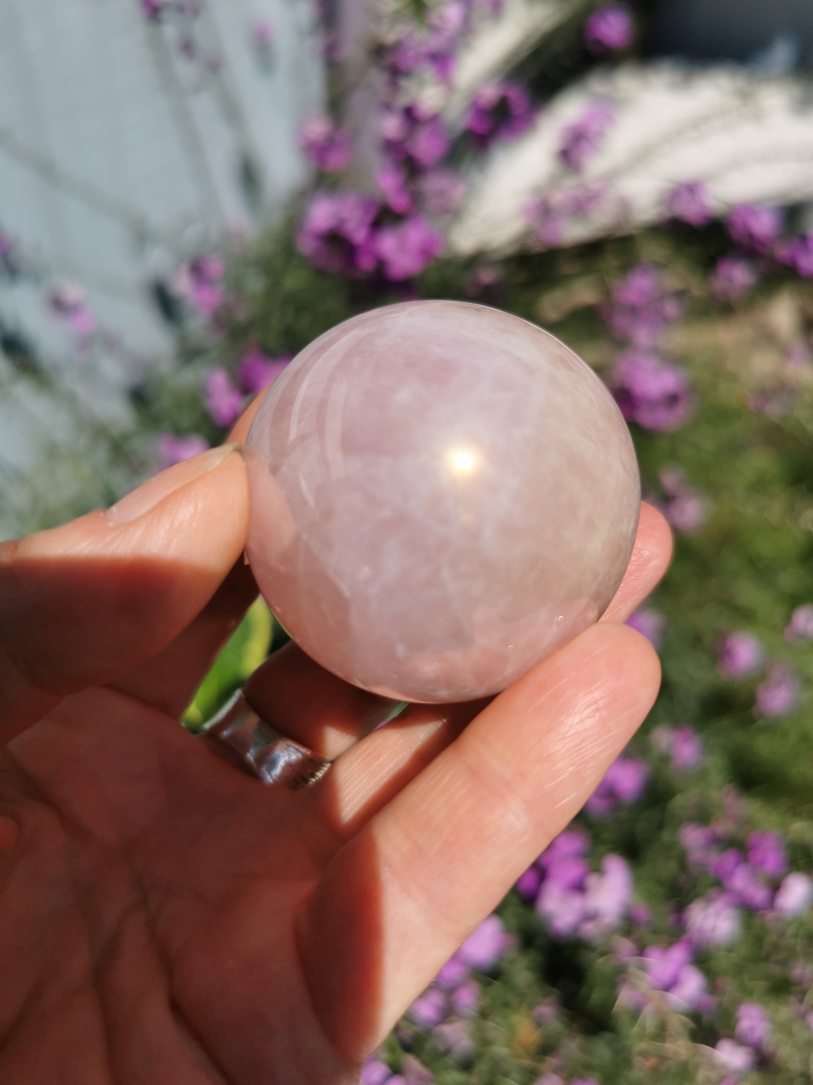 Rose Aura Quartz Sphere - 4.5cm (diameter)