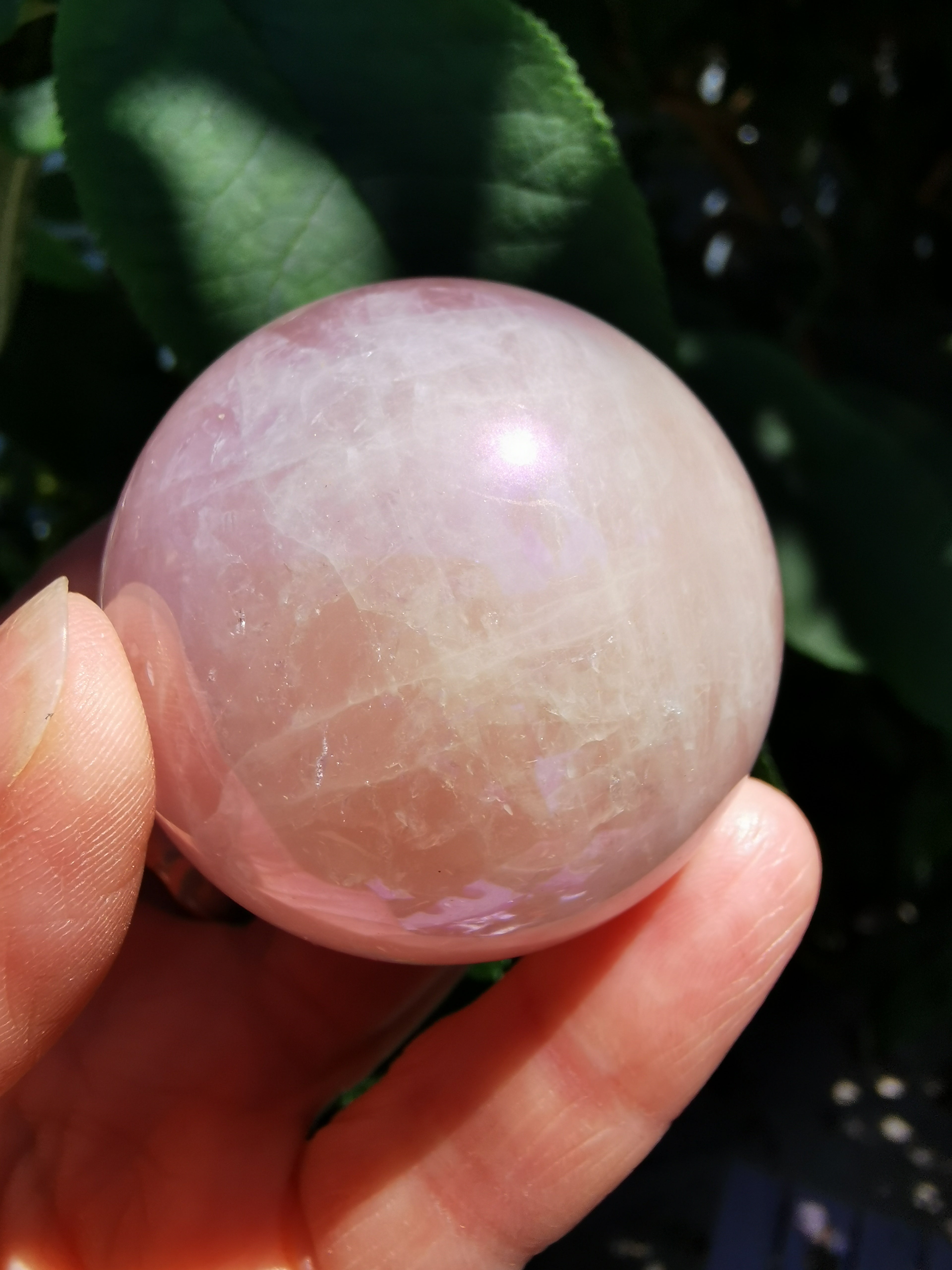 Rose Aura Quartz Sphere - 4.5cm (diameter)
