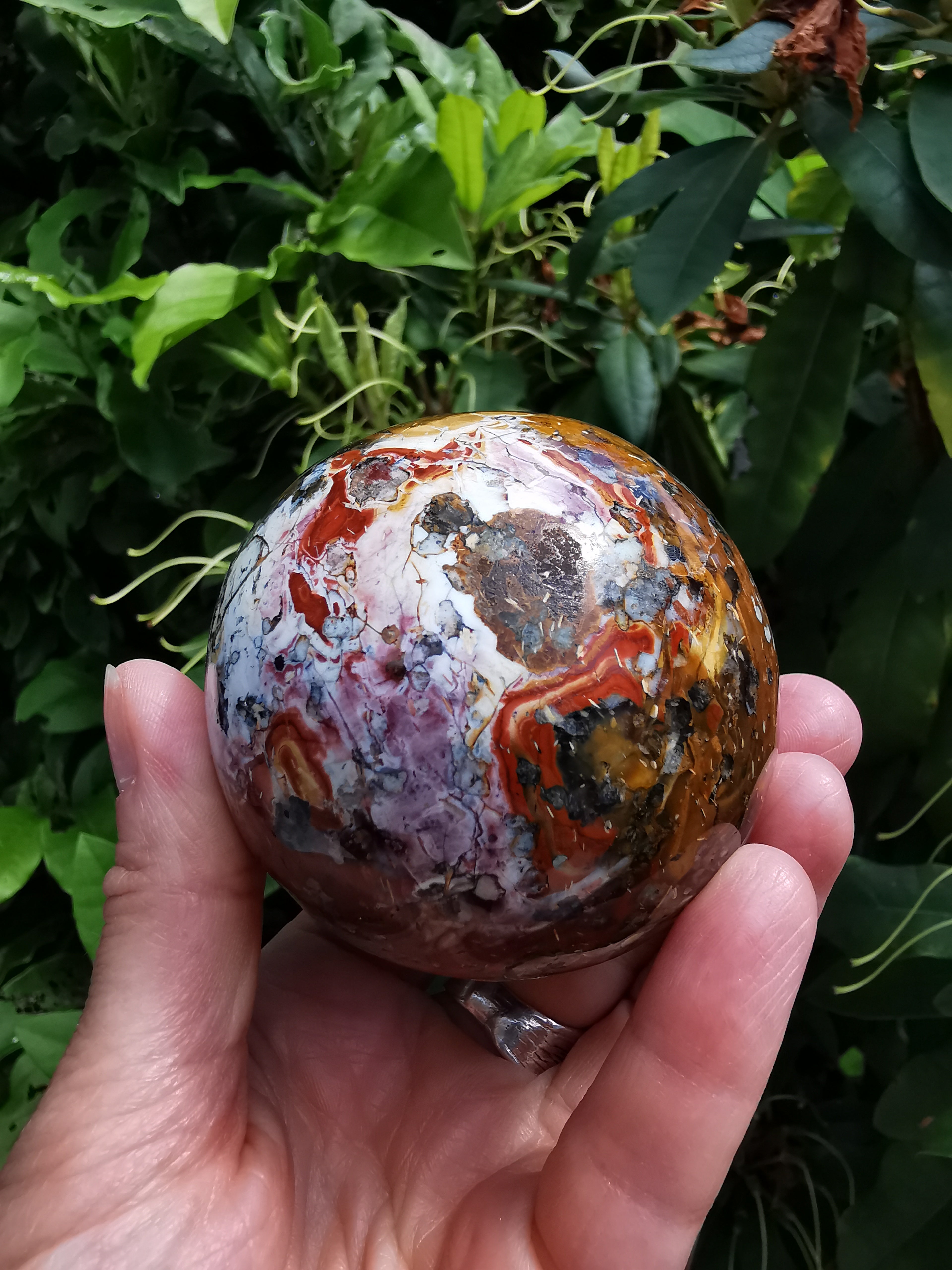 Jasper and Chrysocolla Sphere - 6.5cm (diameter)