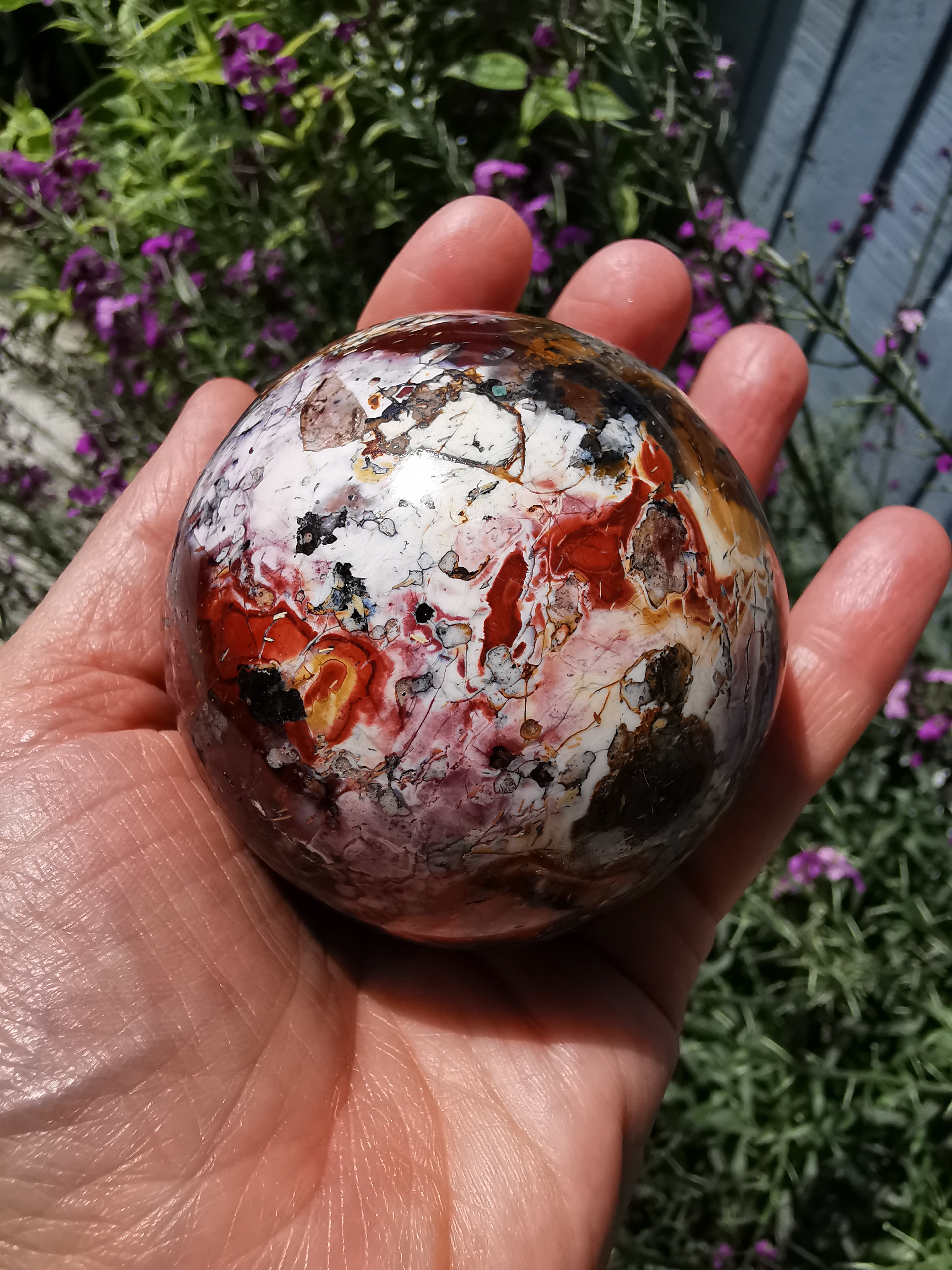 Jasper and Chrysocolla Sphere - 6.5cm (diameter)