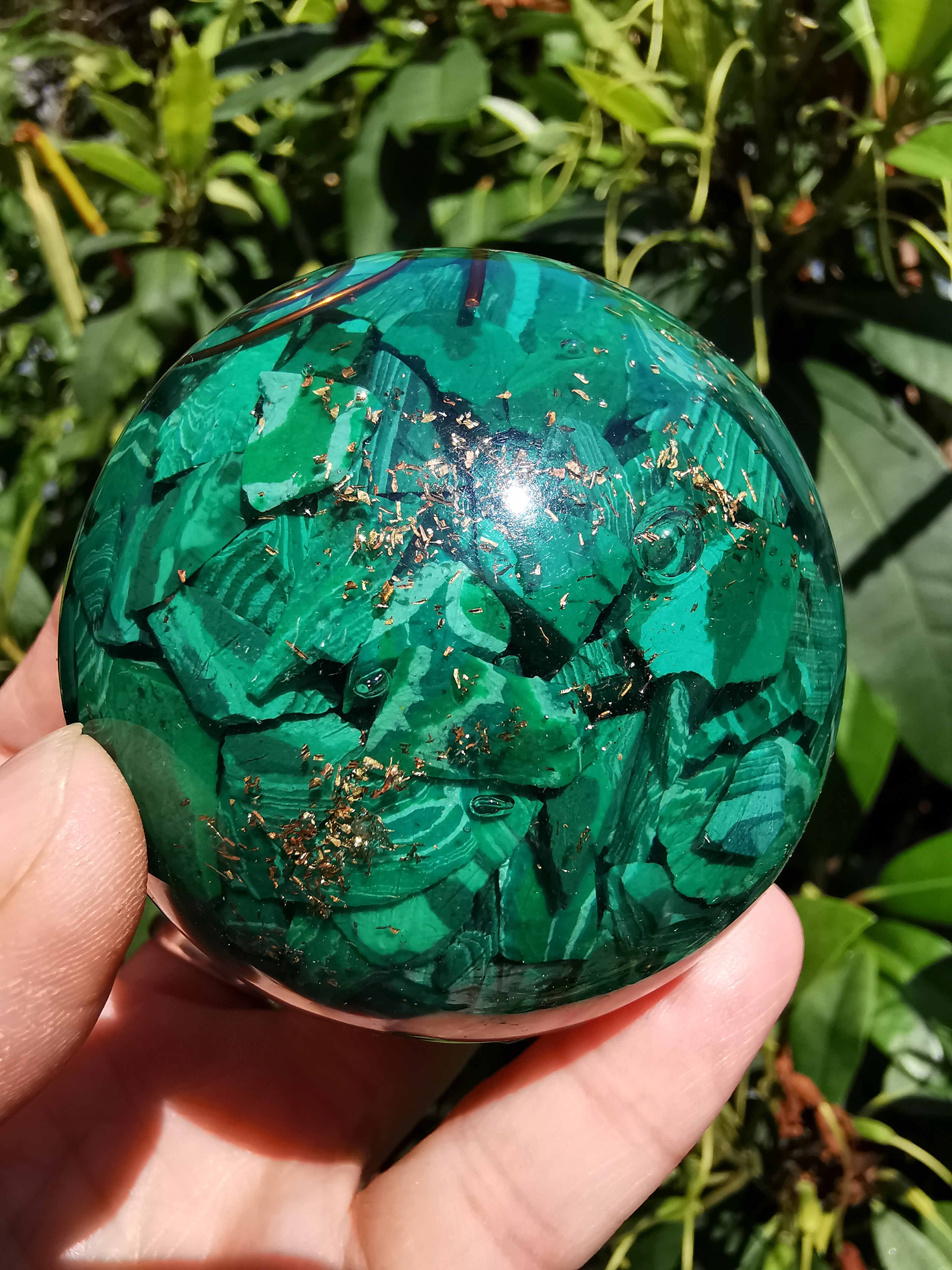 Orgonite Sphere with Malachite - 6.25cm (diameter)