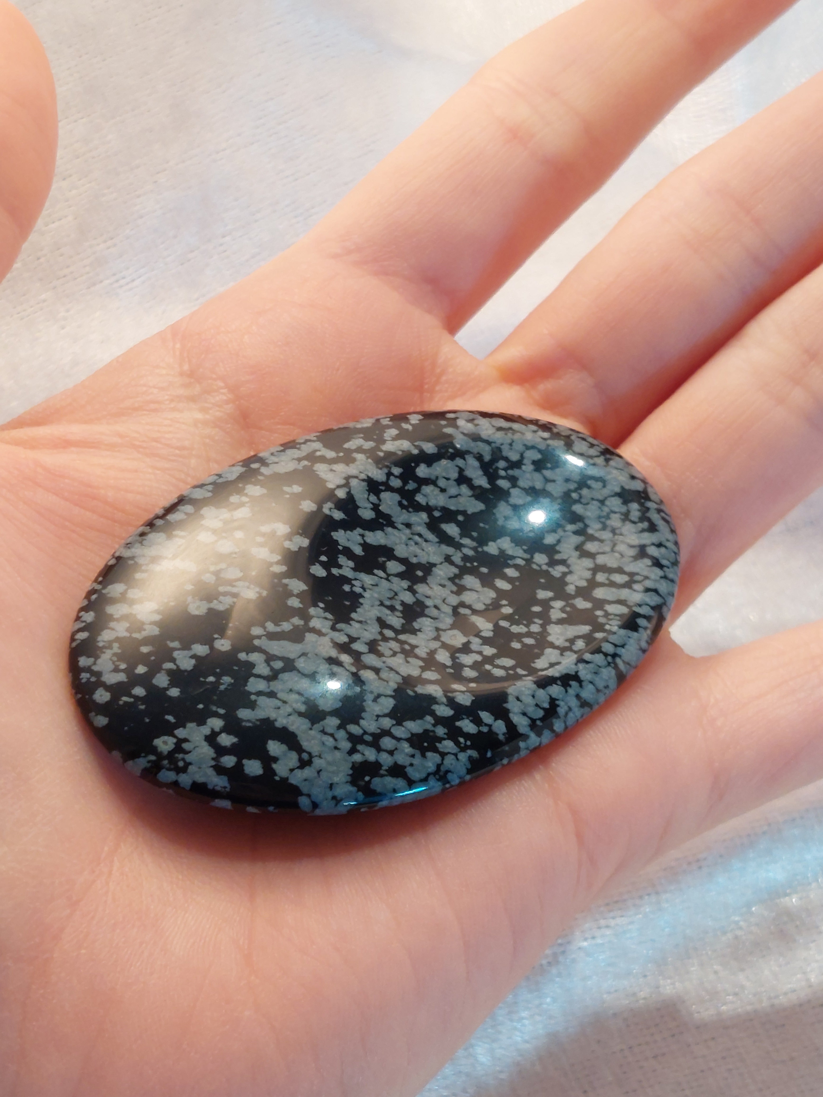 Snowflake Obsidian Thumb Stone